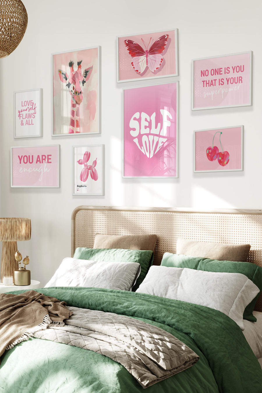 Self Love Pembe Temalı Galeri Poster Seti NO:022