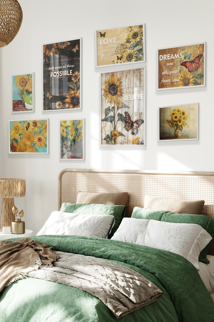 Vintage Ayçiçeği Temalı Galeri Poster Seti NO:025