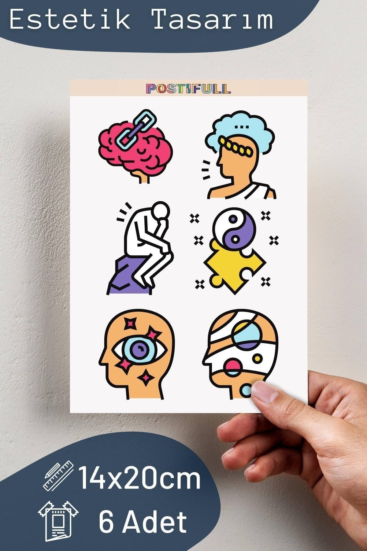 Bilim Temalı Sticker Seti - 6 Adet Etiket Seti- Telefon, Tablet, Defter Laptop Uyumlu Etiket