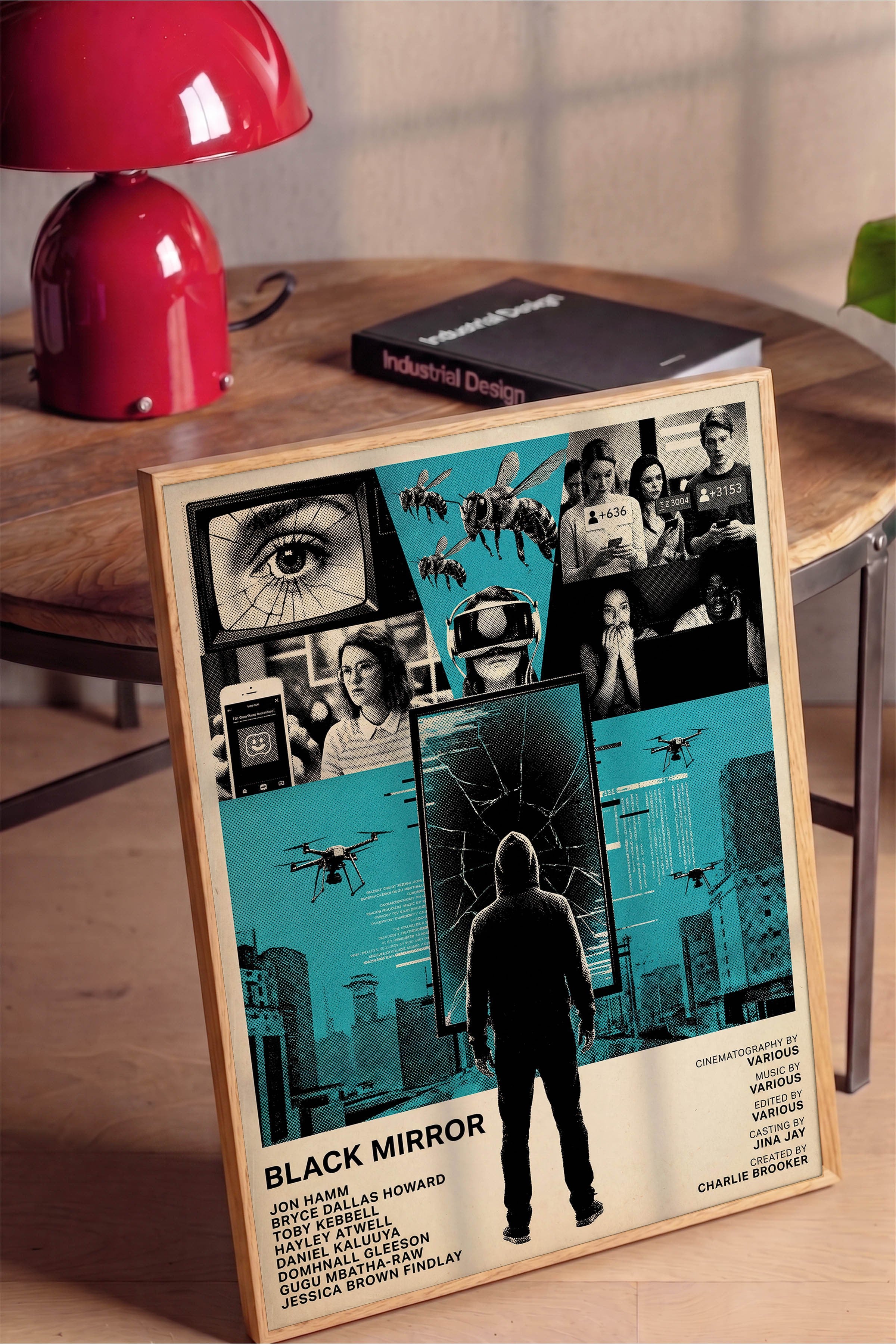 Black Mirror Ahşap Çerçeveli Poster, Sinema ve Dizi Tablo, Film Dizi Afişleri NO:112788