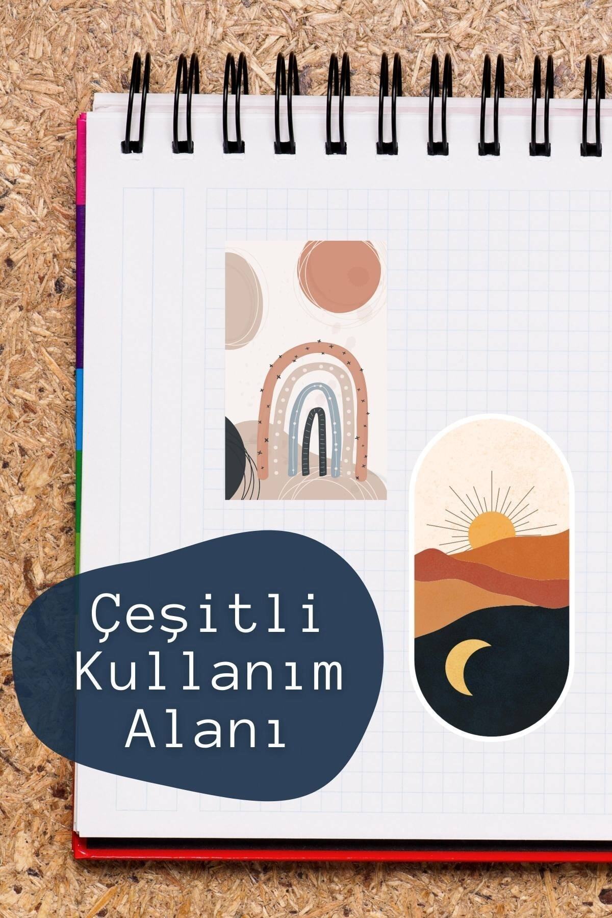 Boho Temalı Sticker Seti - 20 Adet Etiket Seti- Telefon, Tablet, Defter Laptop Uyumlu Etiket
