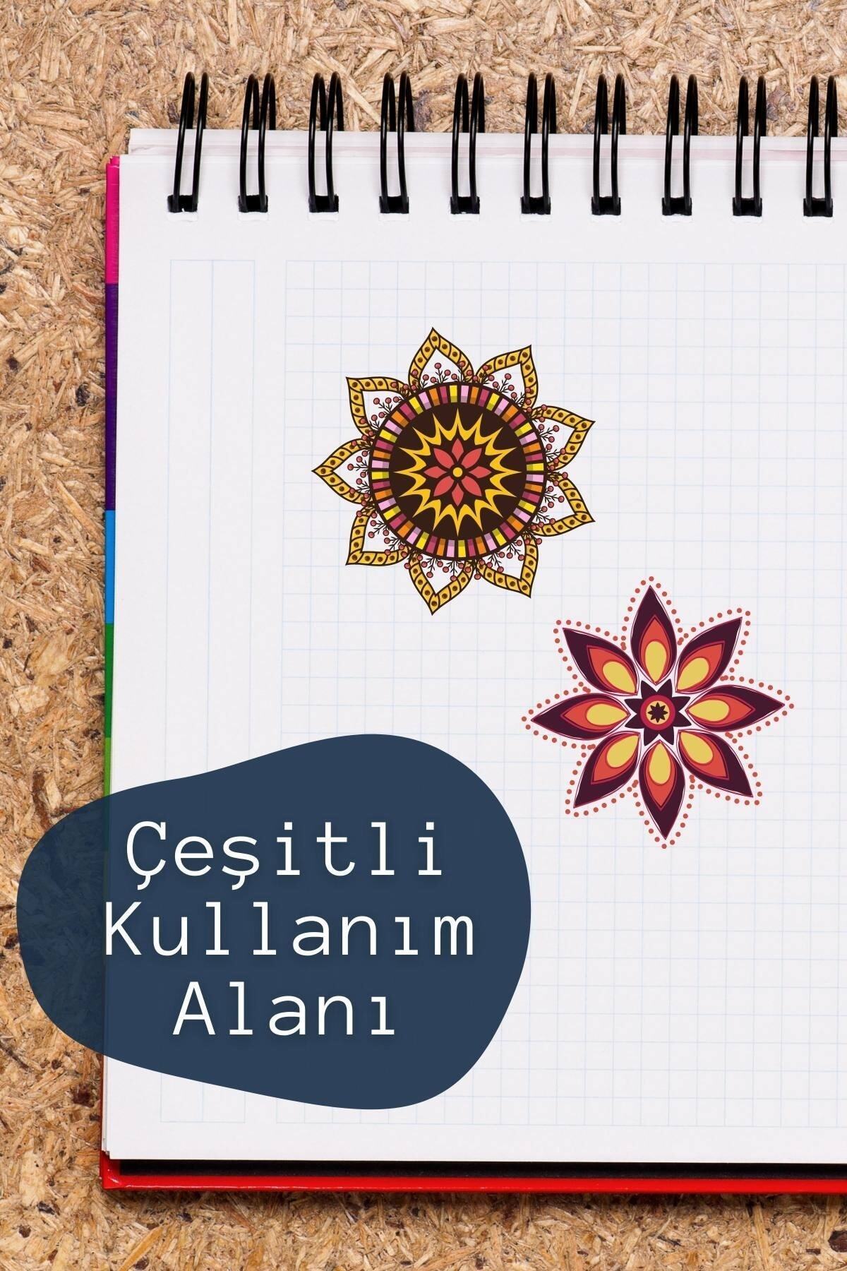 Boho Temalı Sticker Seti - 6 Adet Etiket Seti- Telefon, Tablet, Defter Laptop Uyumlu Etiket