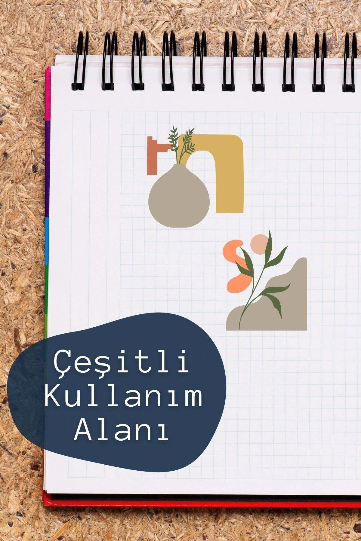 Boho Temalı Sticker Seti - 6 Adet Etiket Seti- Telefon, Tablet, Defter Laptop Uyumlu Etiket