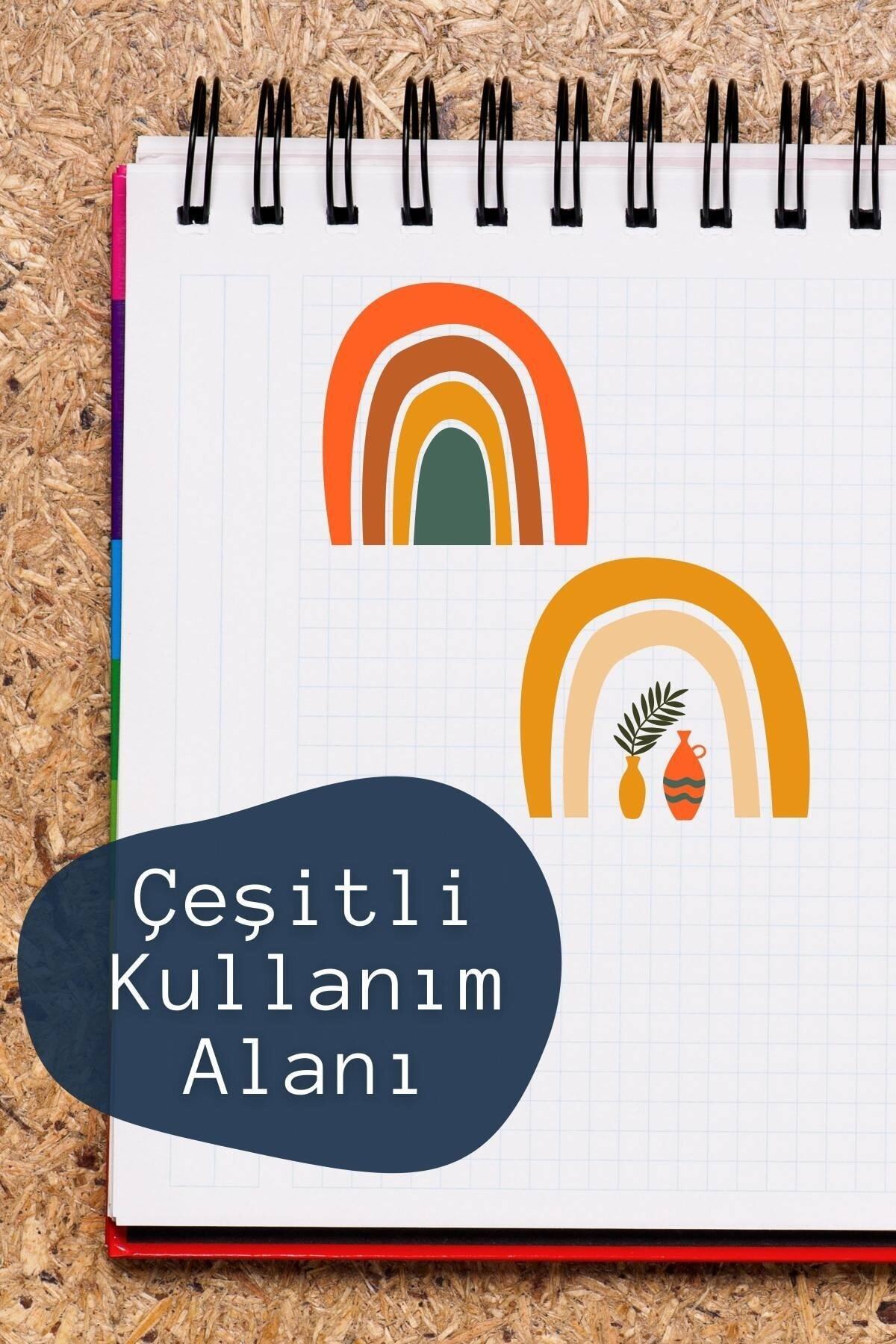 Boho Temalı Sticker Seti - 6 Adet Etiket Seti- Telefon, Tablet, Defter Laptop Uyumlu Etiket