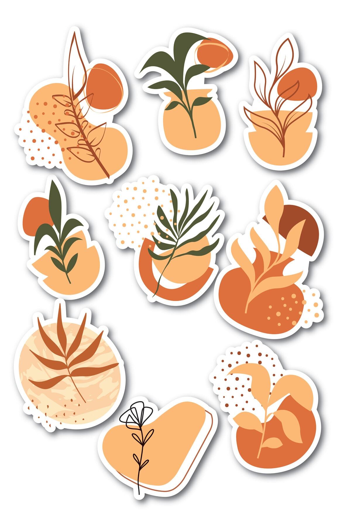 Boho Temalı Sticker Seti - 9 Adet Etiket Seti- Telefon, Tablet, Defter Laptop Uyumlu Etiket