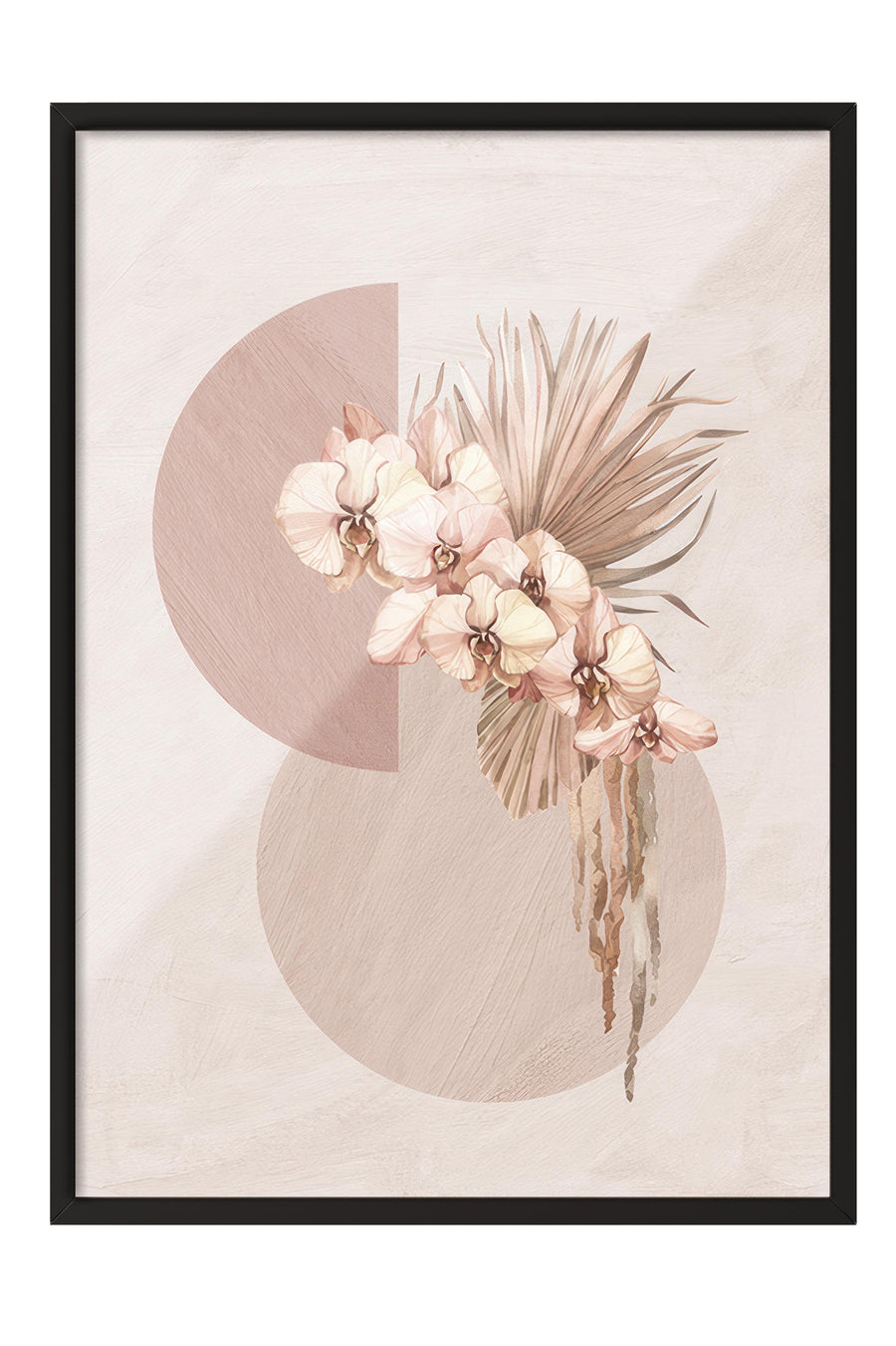 Soyut Çiçek Deseni Poster – Siyah Çerçeveli Tablo