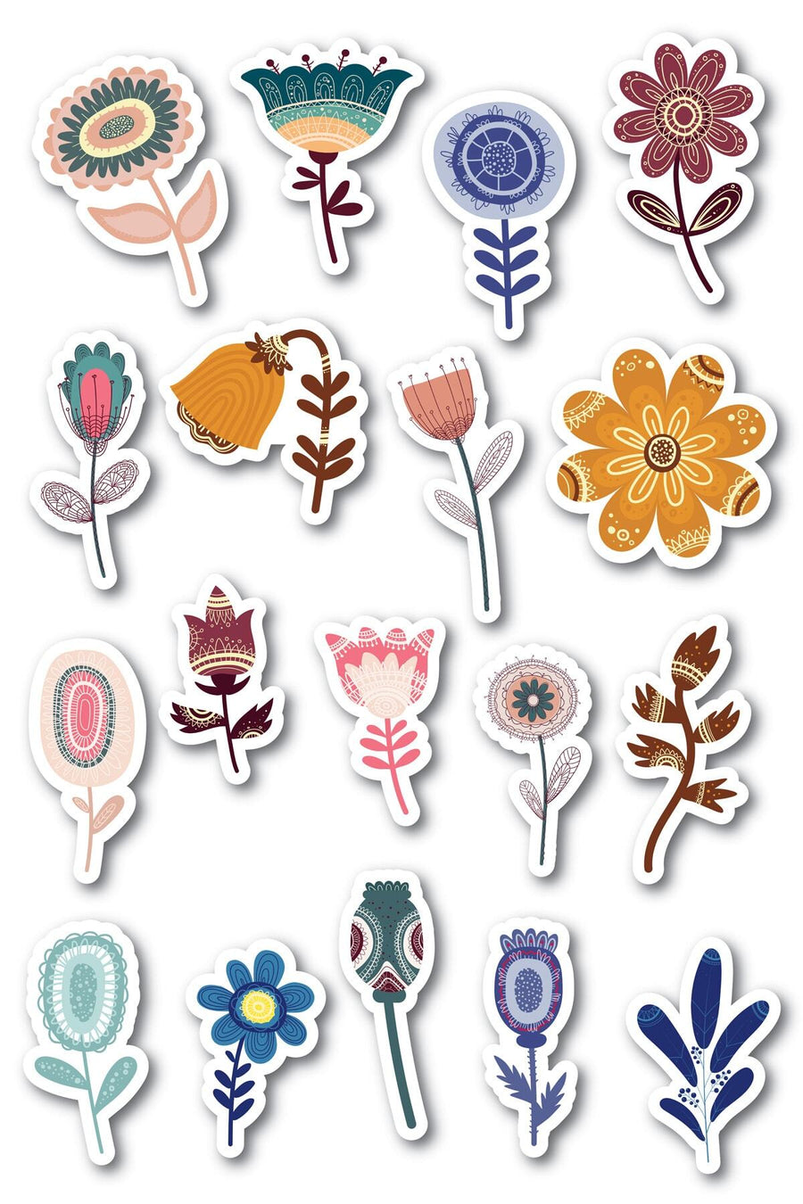 Botanik Çizim Temalı Sticker Seti - 13 Adet Etiket Seti- Telefon, Tablet, Defter Laptop Uyumlu