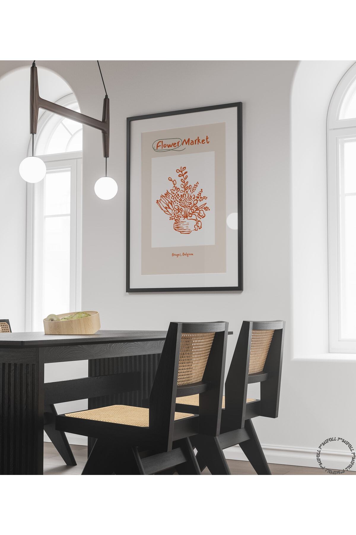 Botanik Poster - Çiçek Çizimi Çerçevesiz Poster