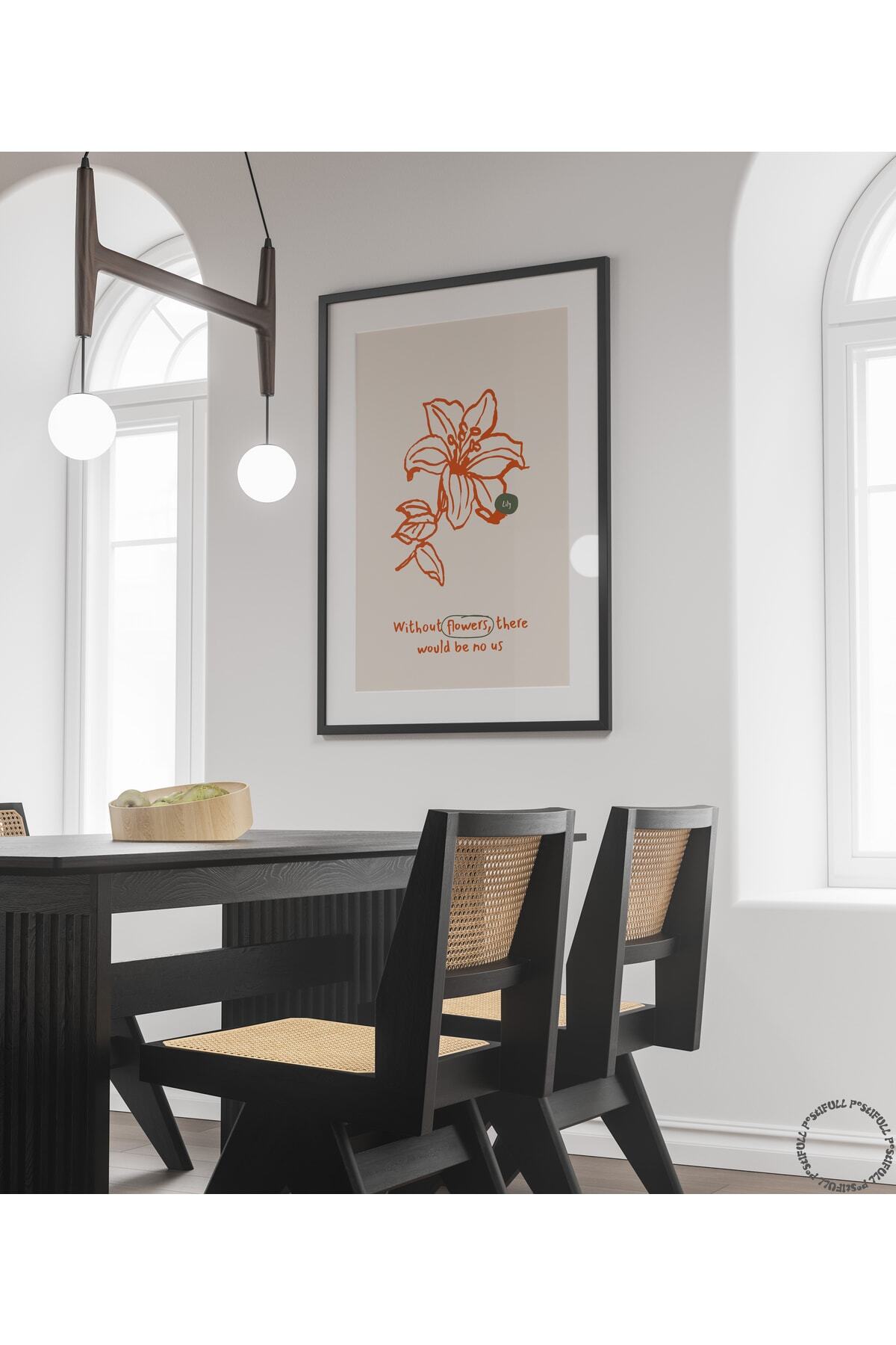 Botanik Poster - Çiçek Çizimi Çerçevesiz Poster