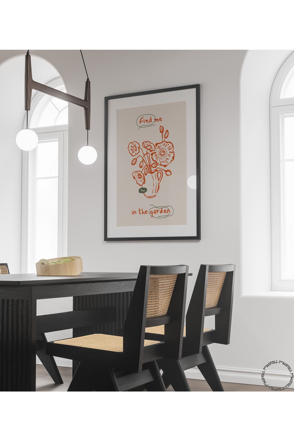 Botanik Poster - Çiçek Çizimi Çerçevesiz Poster