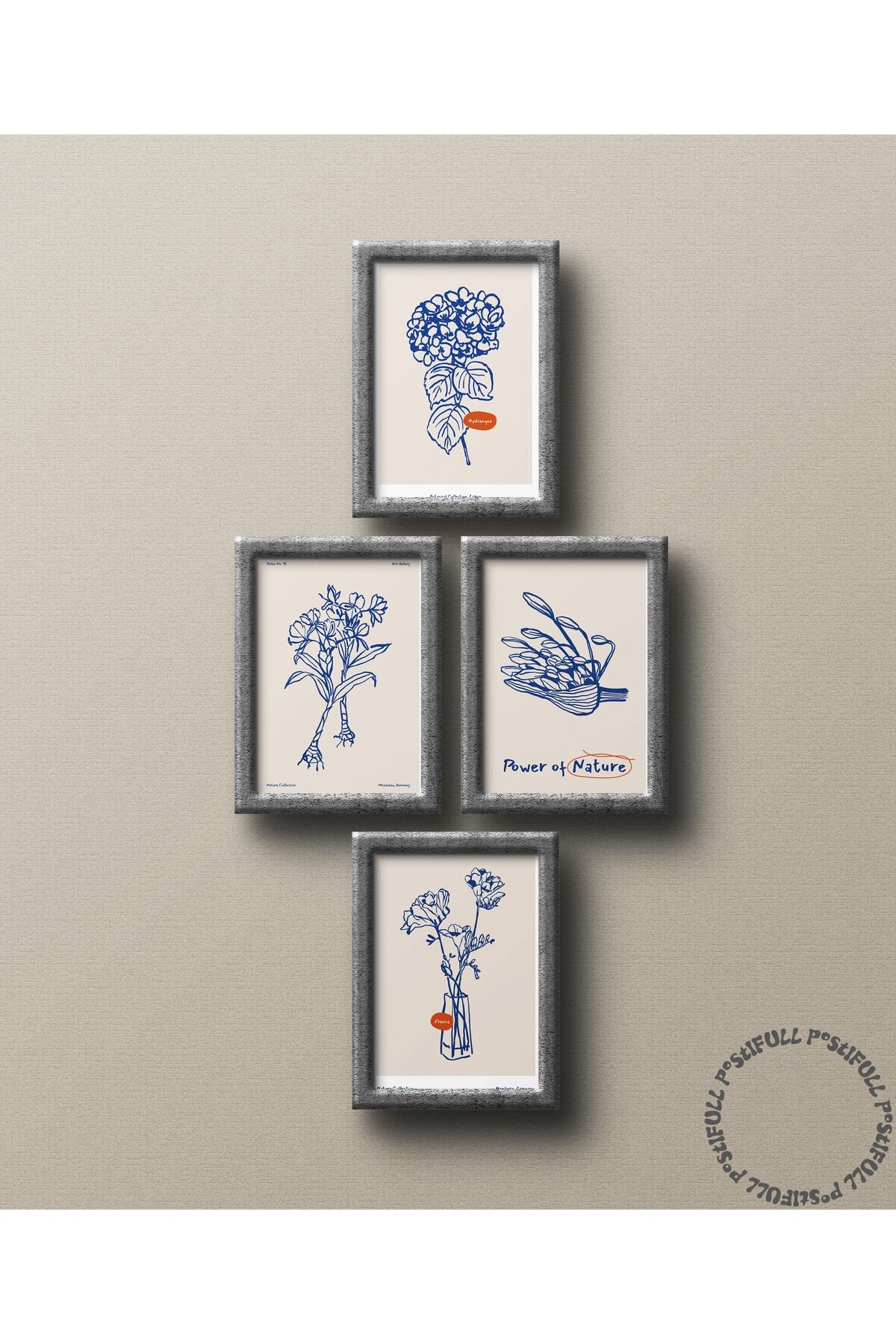 Botanik Poster - Çiçek Çizimi Çerçevesiz Poster