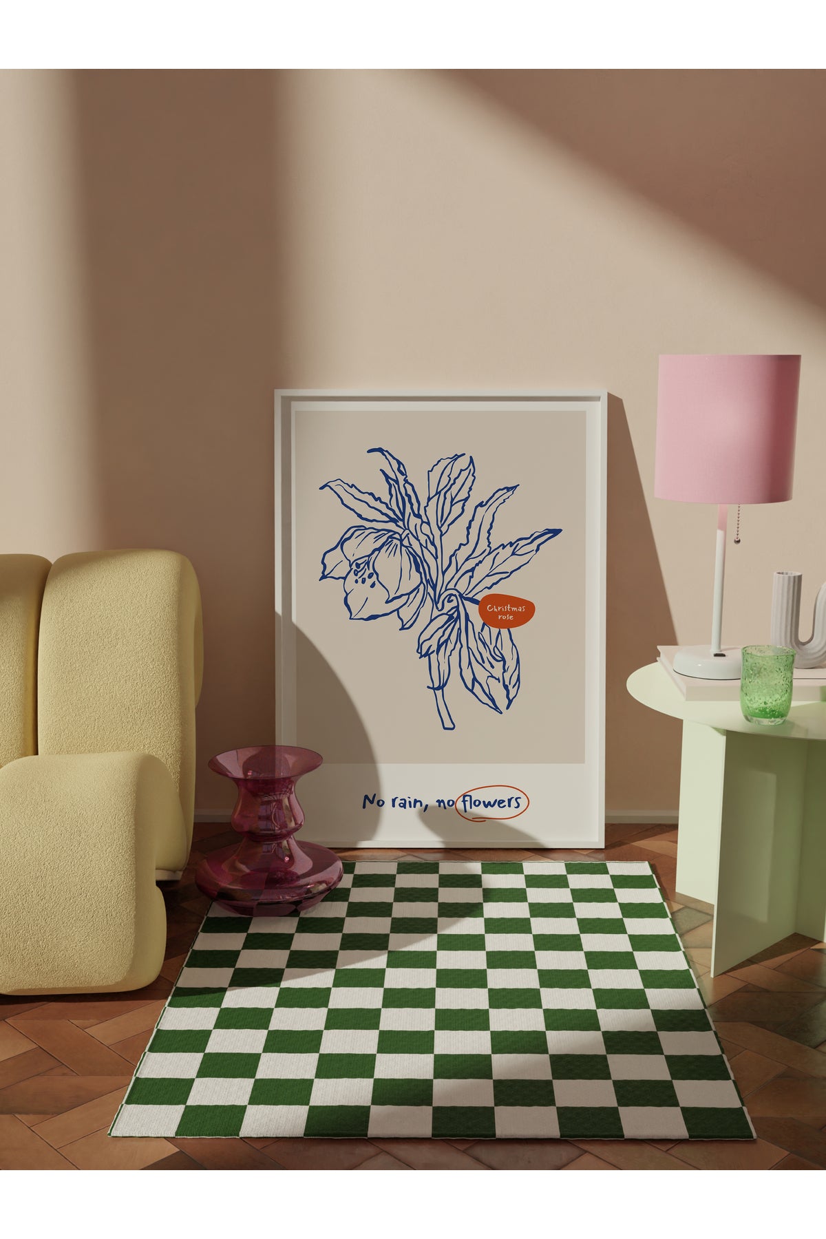 Botanik Poster - Çiçek Çizimi Çerçevesiz Poster
