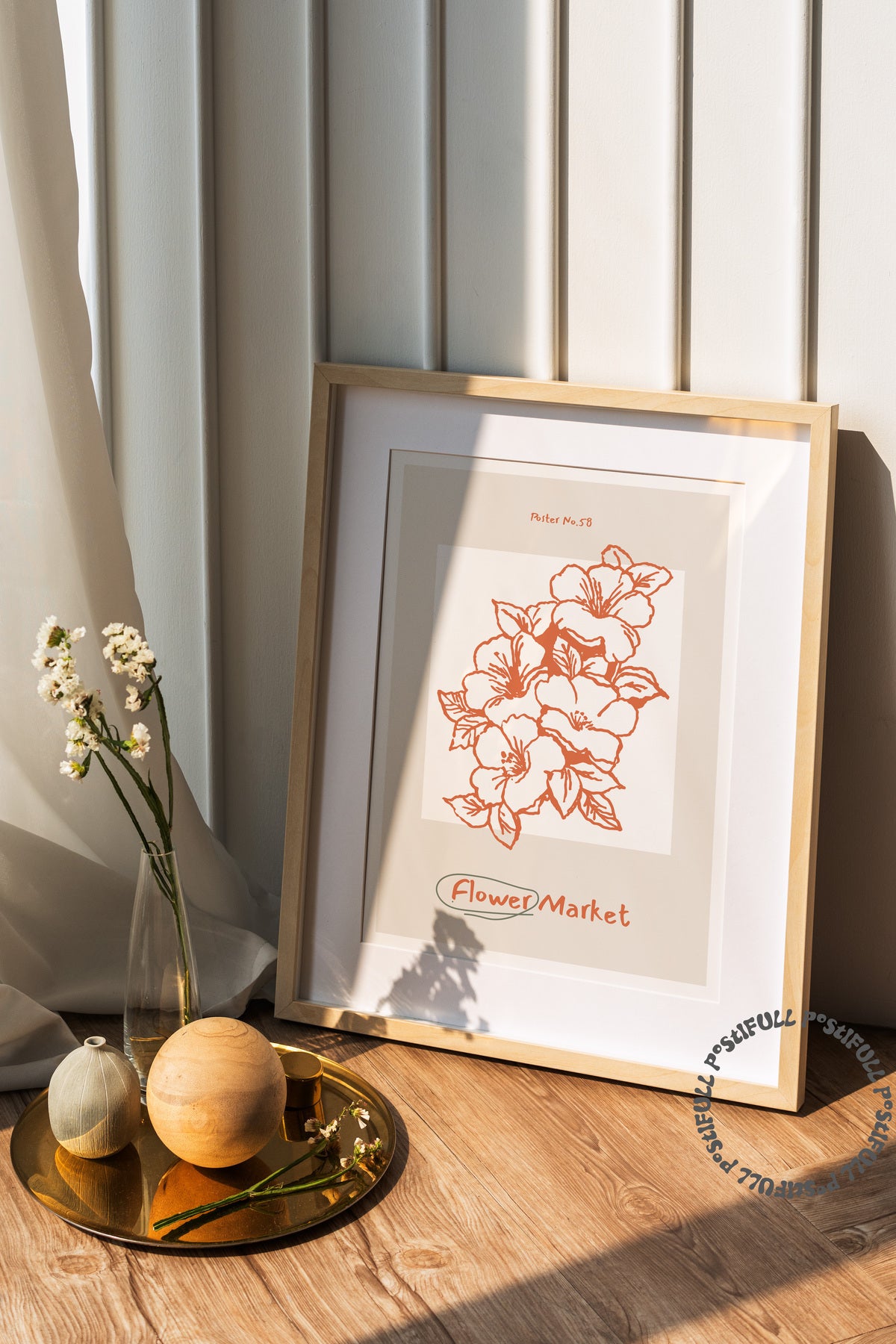 Botanik Poster - Çiçek Çizimi Çerçevesiz Poster