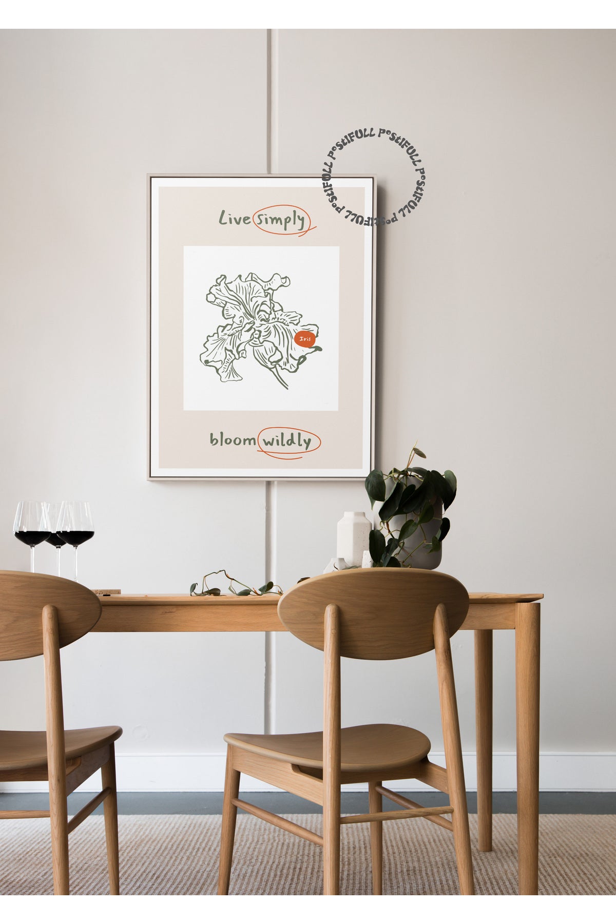Botanik Poster - Çiçek Çizimi Çerçevesiz Poster