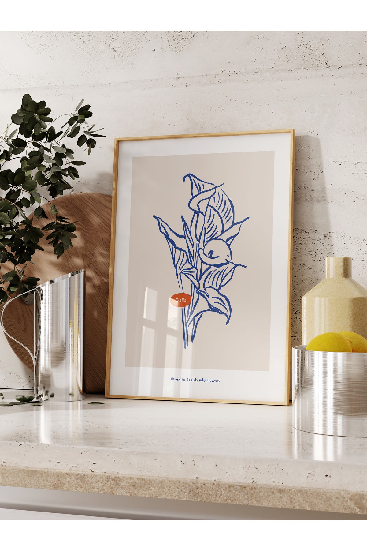 Botanik Poster - Çiçek Çizimi Çerçevesiz Poster