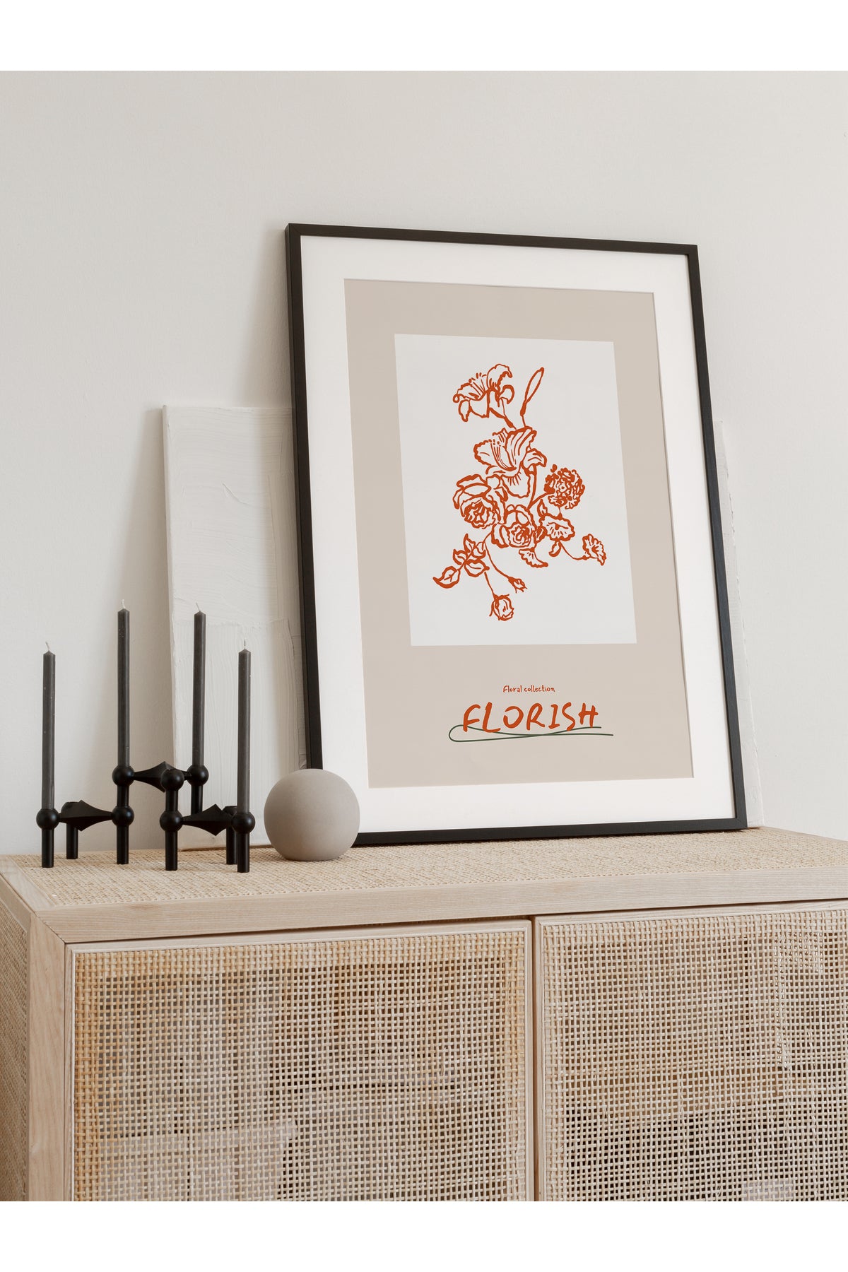 Botanik Poster - Çiçek Çizimi Çerçevesiz Poster