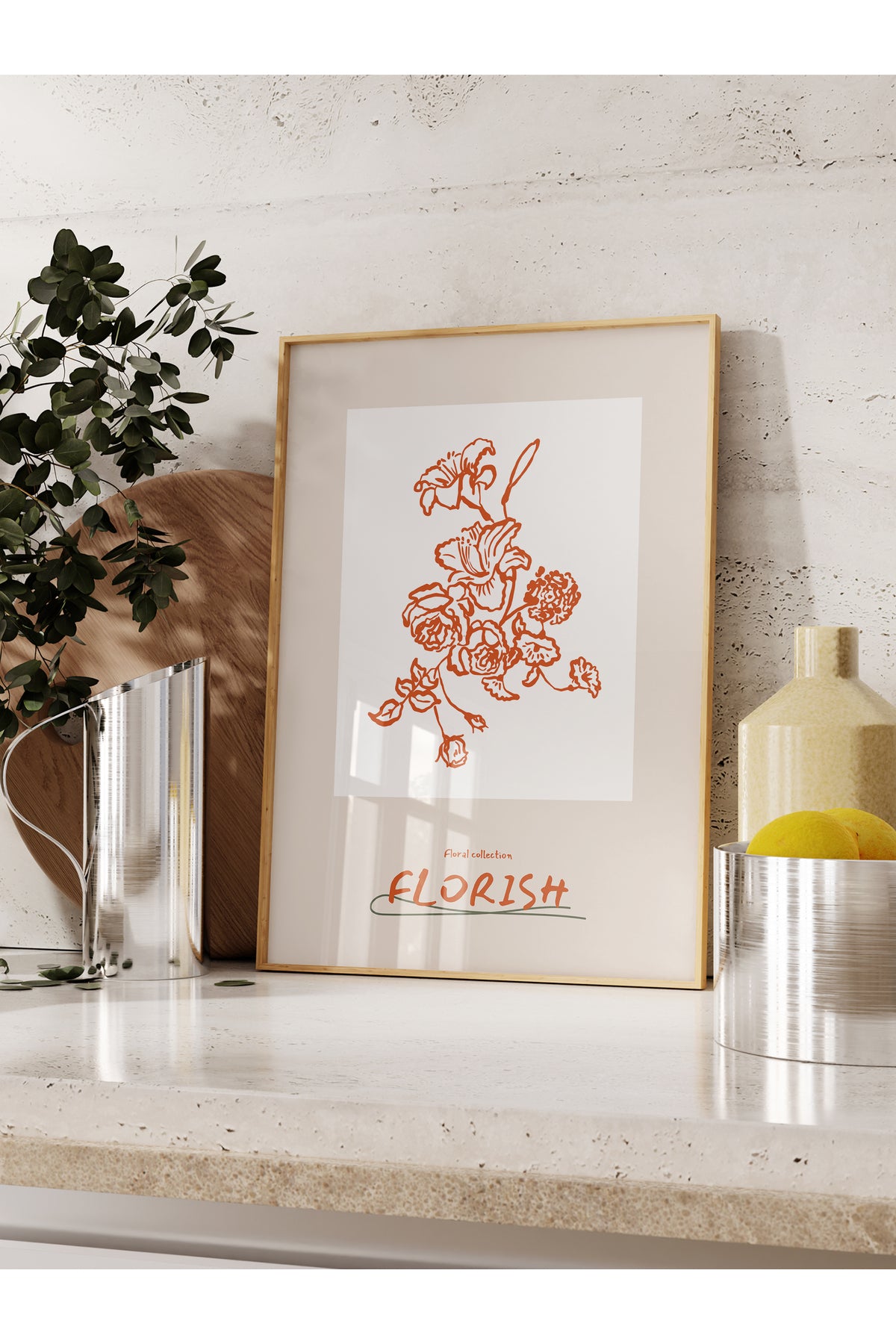 Botanik Poster - Çiçek Çizimi Çerçevesiz Poster