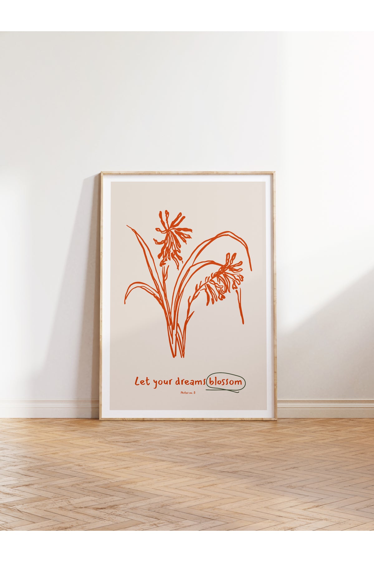Botanik Poster - Çiçek Çizimi Çerçevesiz Poster