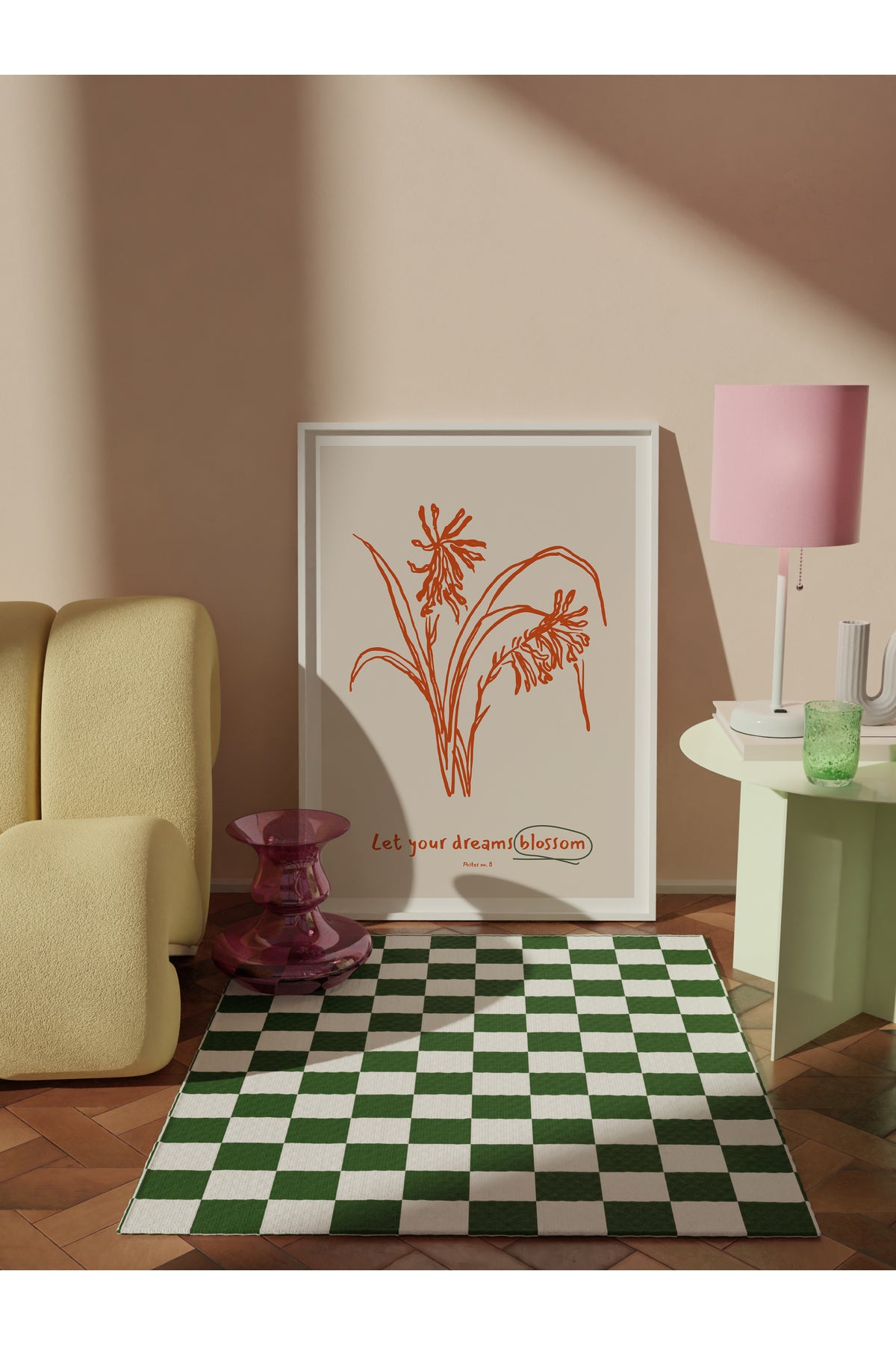 Botanik Poster - Çiçek Çizimi Çerçevesiz Poster