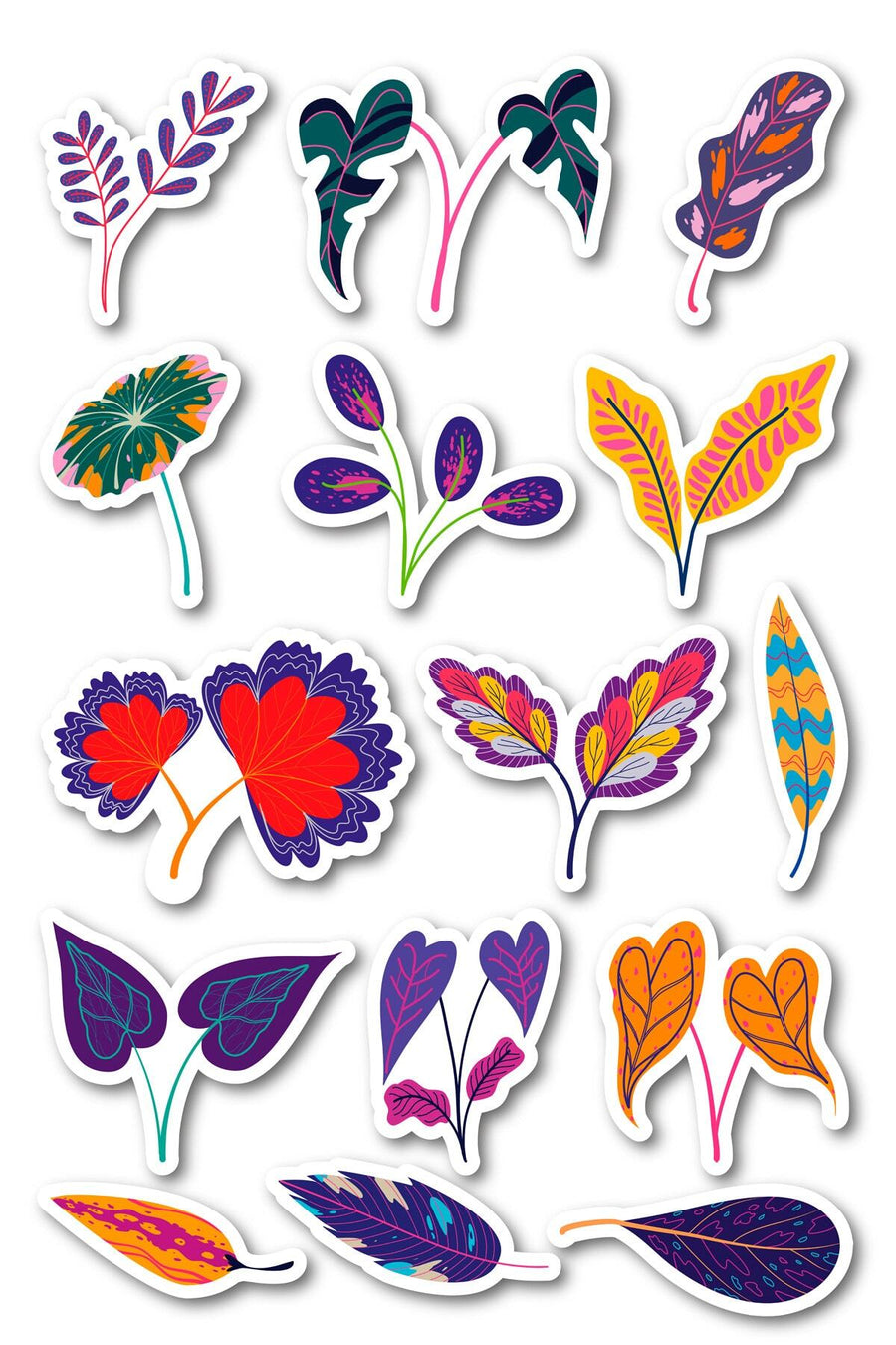 Botanik Temalı Sticker Seti - 15 Adet Etiket Seti- Telefon, Tablet, Defter Laptop Uyumlu Etiket