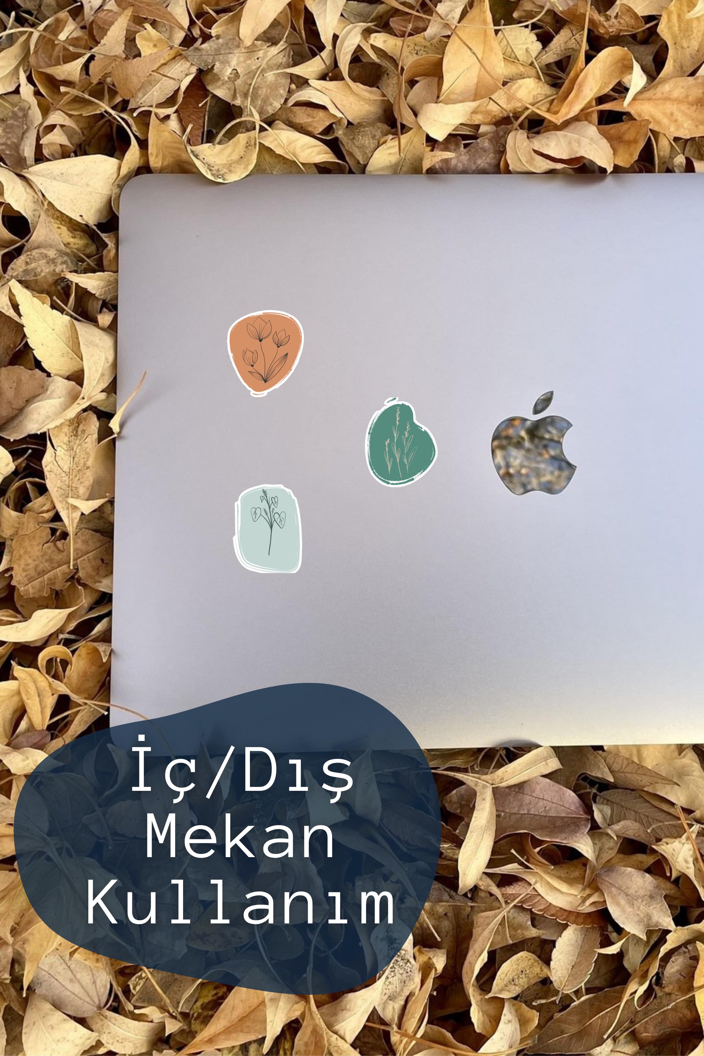 Botanik Temalı Sticker ve Etiket Seti - Orta Boy - Su Geçirmez, Kalın Yapışkanlı Sticker Seti