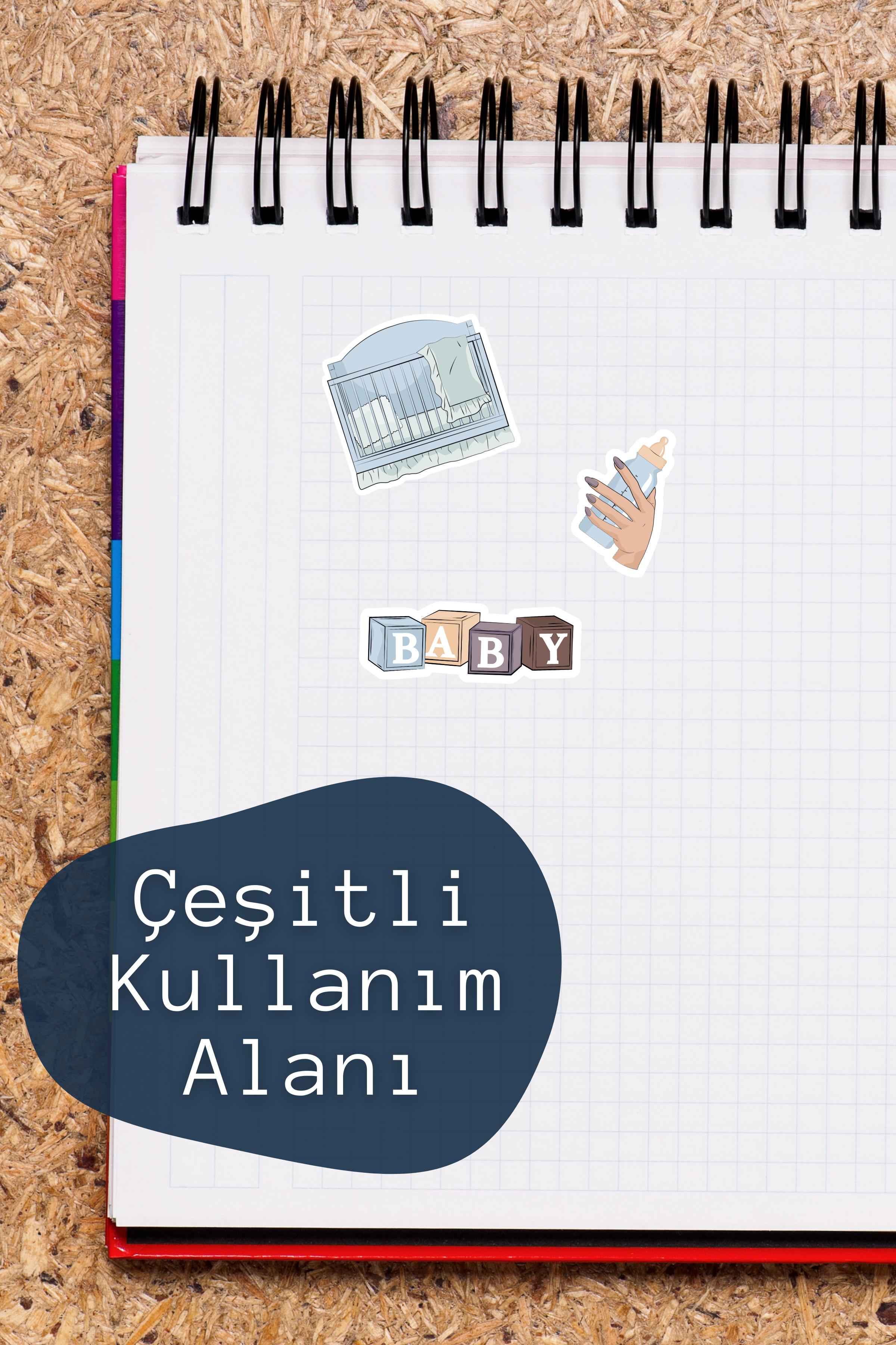 Erkek Annesi Temalı Sticker ve Etiket Seti - Cinsiyet Partisi, Baby Shower Sticker Seti - Mavi