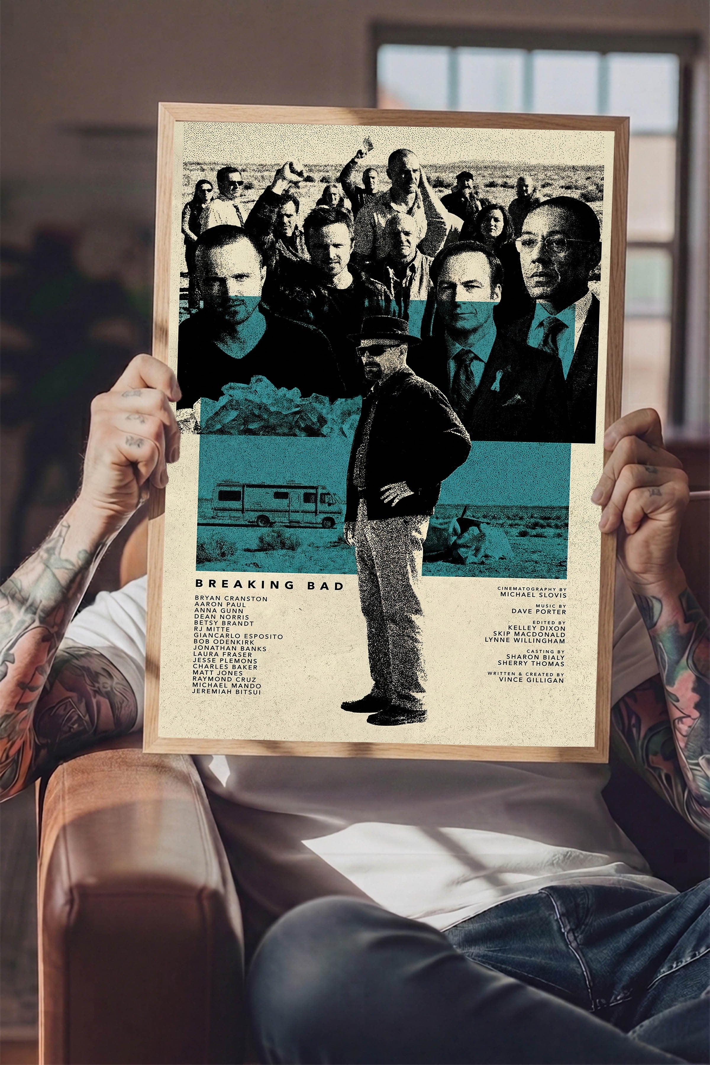 Breaking Bad Ahşap Çerçeveli Poster, Sinema ve Dizi Tablo, Film Dizi Afişleri NO:112765
