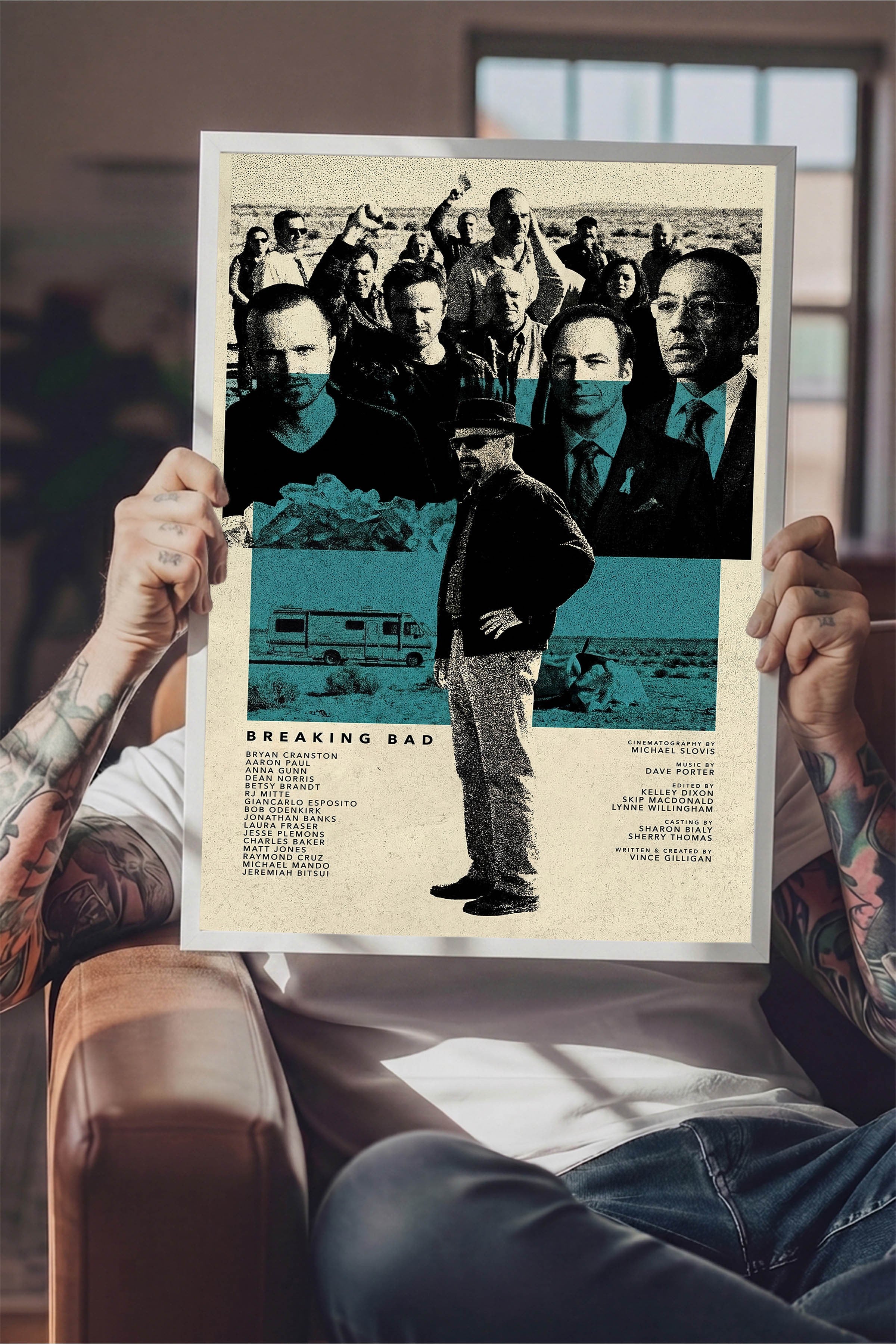 Breaking Bad Beyaz Çerçeveli Poster, Sinema ve Dizi Tablo, Film Dizi Afişleri NO:112765