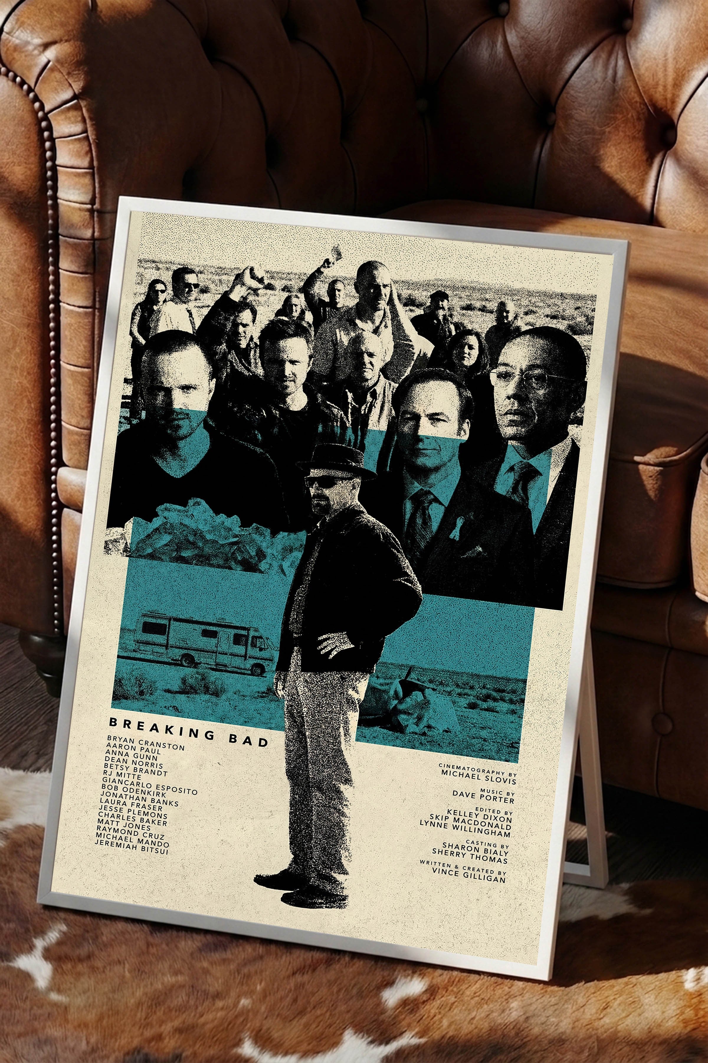 Breaking Bad Beyaz Çerçeveli Poster, Sinema ve Dizi Tablo, Film Dizi Afişleri NO:112765