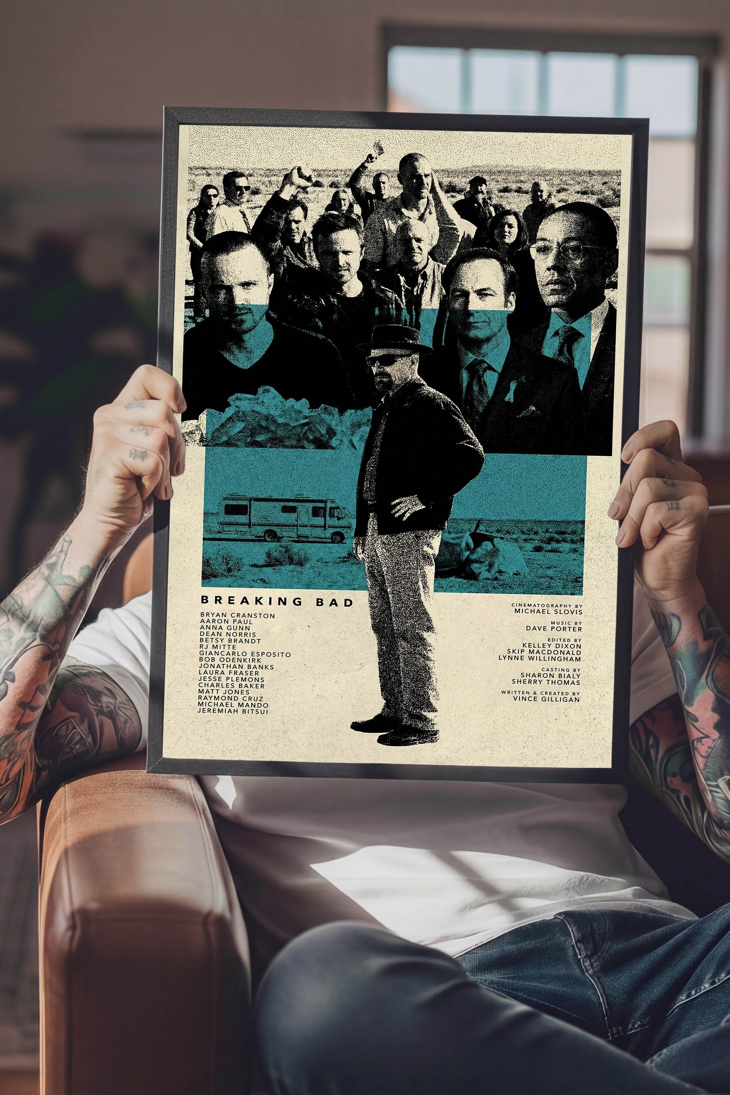 Breaking Bad Siyah Çerçeveli Poster, Sinema ve Dizi Tablo, Film Dizi Afişleri NO:112765