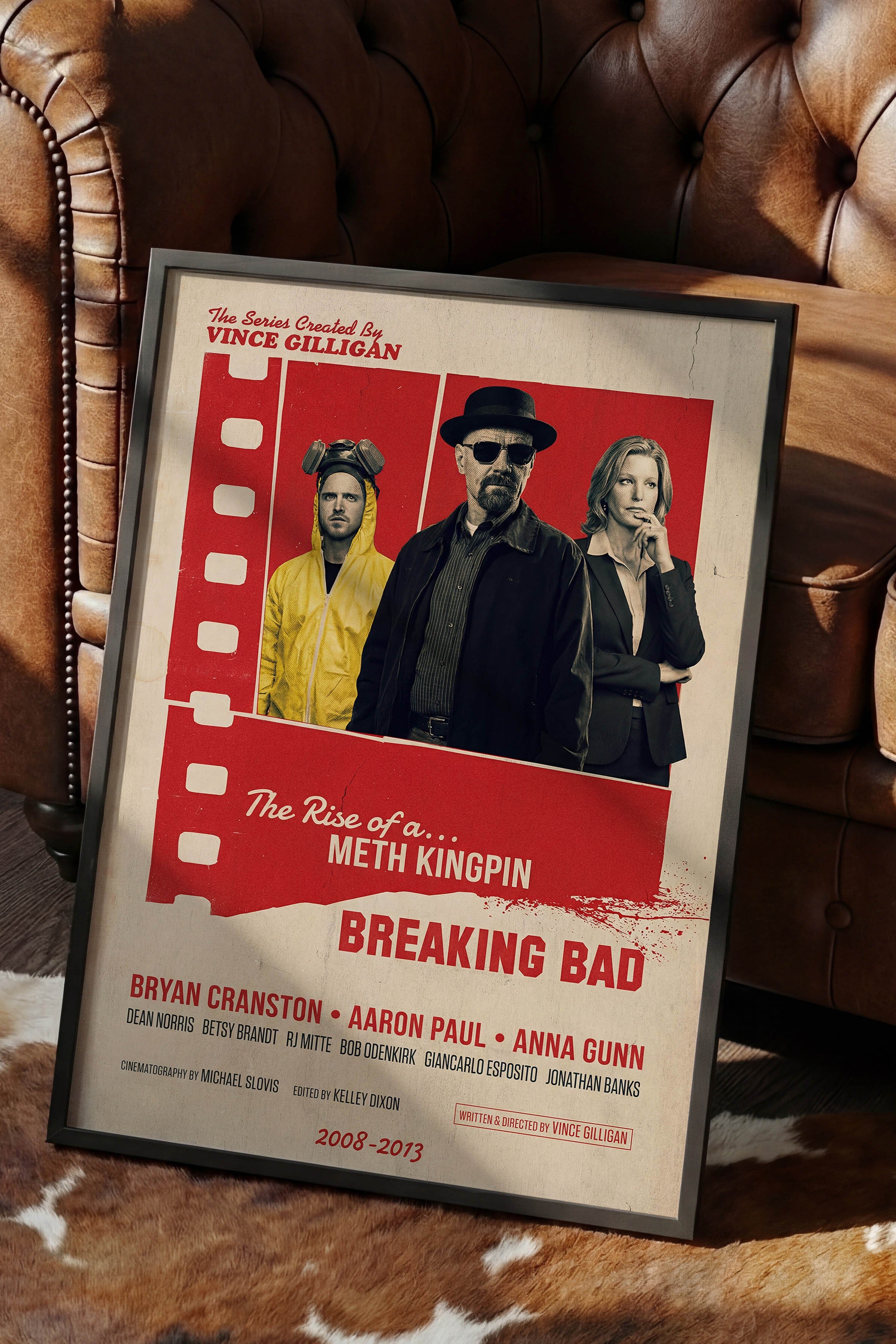 Breaking Bad Siyah Çerçeveli Poster, Sinema ve Dizi Tablo, Film Dizi Afişleri NO:112841