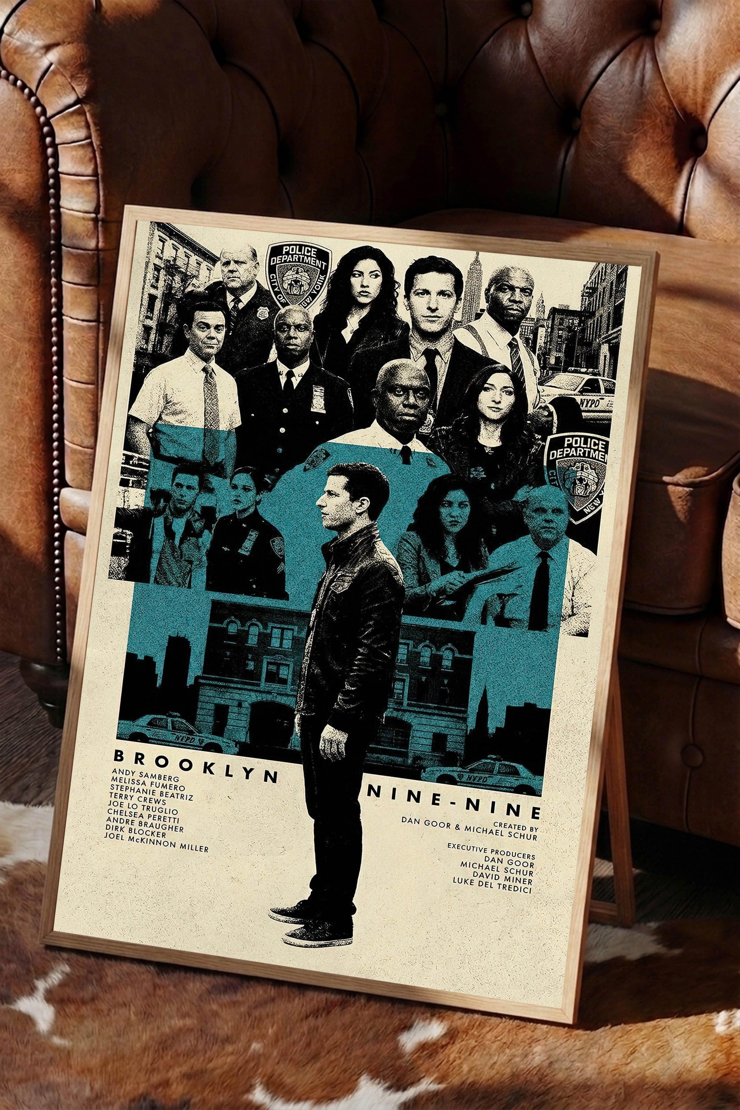 Brooklyn Nine-Nine Ahşap Çerçeveli Poster, Sinema ve Dizi Tablo, Film Dizi Afişleri NO:112797