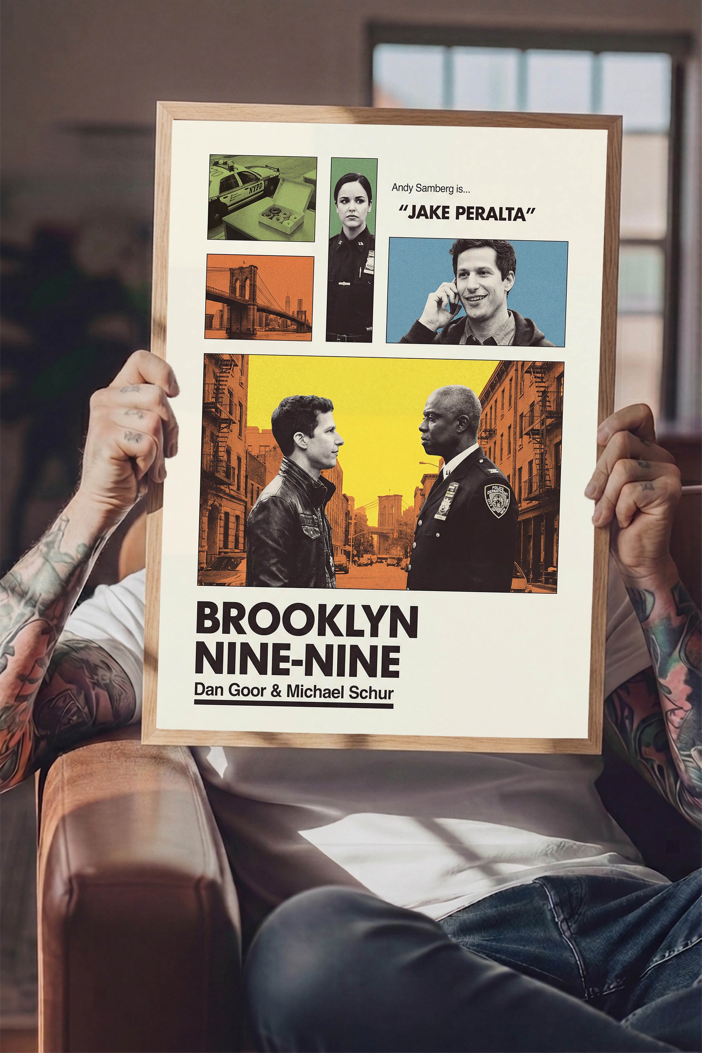 Brooklyn Nine-Nine Ahşap Çerçeveli Poster, Sinema ve Dizi Tablo, Film Dizi Afişleri NO:112923