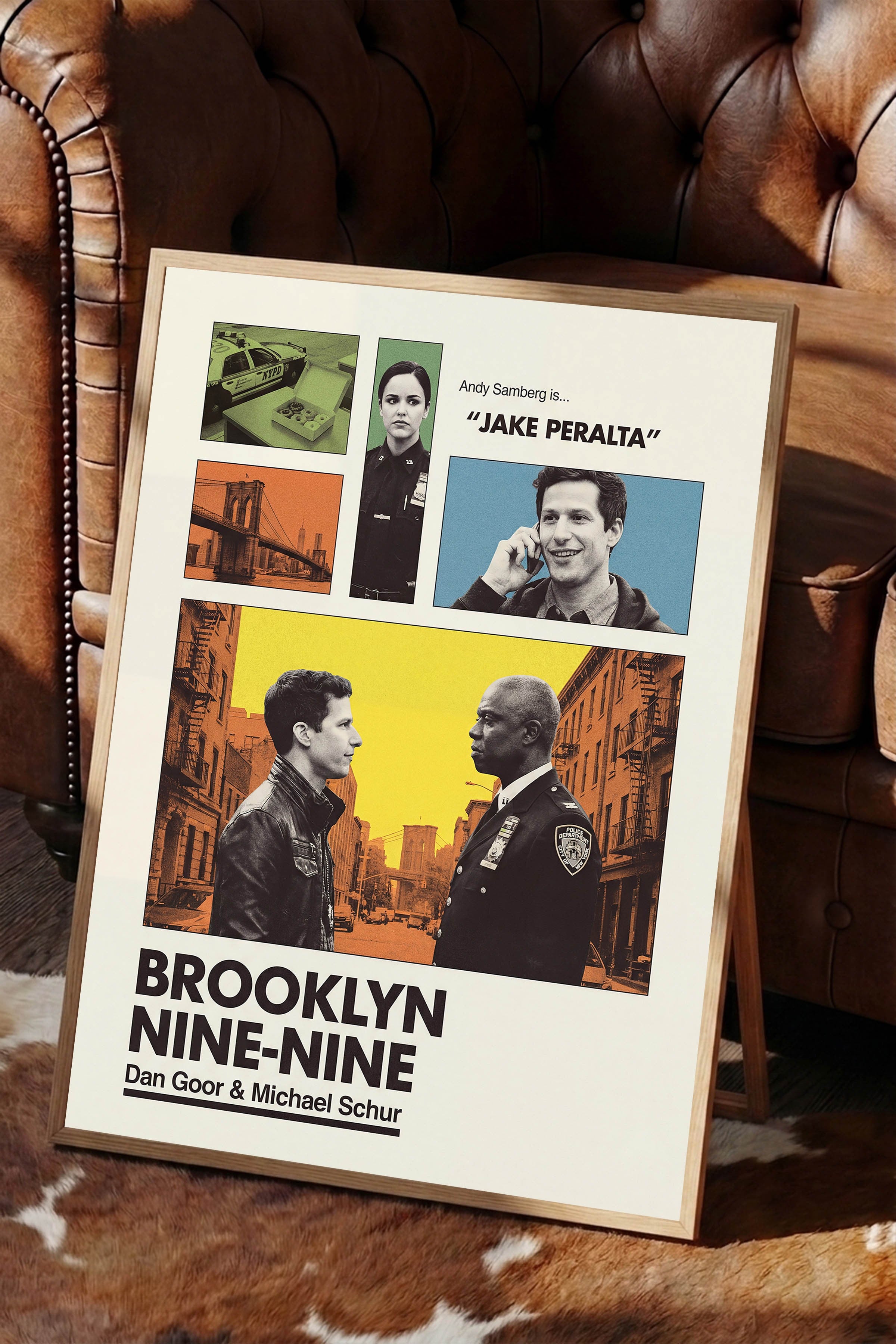 Brooklyn Nine-Nine Ahşap Çerçeveli Poster, Sinema ve Dizi Tablo, Film Dizi Afişleri NO:112923