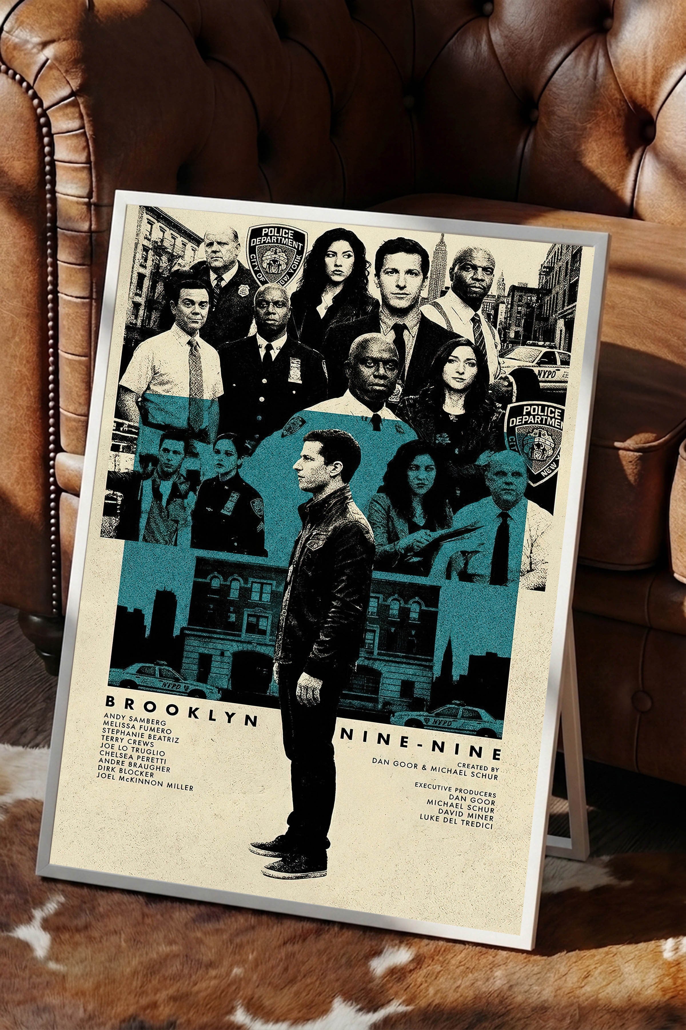 Brooklyn Nine-Nine Beyaz Çerçeveli Poster, Sinema ve Dizi Tablo, Film Dizi Afişleri NO:112797