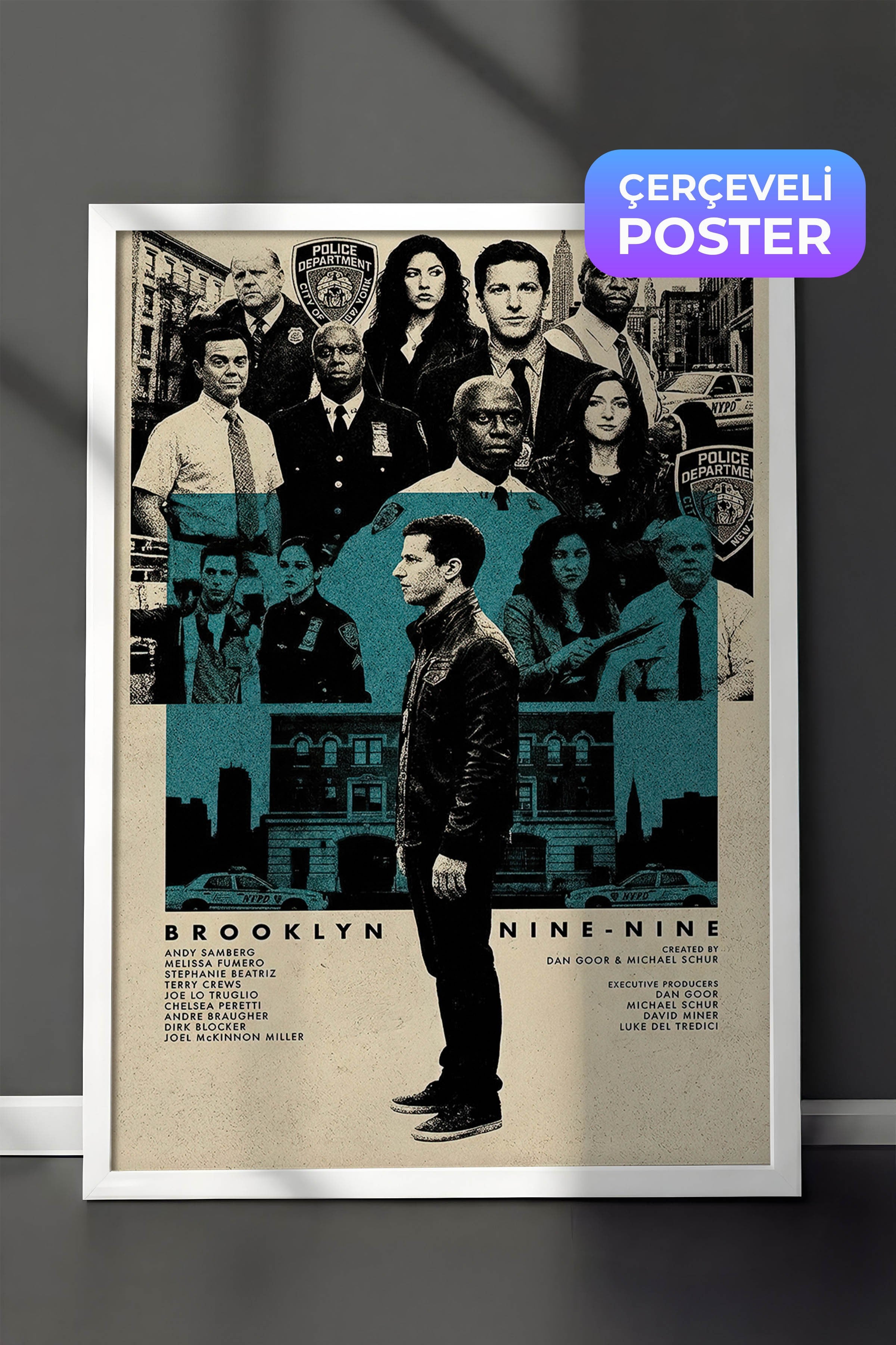 Brooklyn Nine-Nine Beyaz Çerçeveli Poster, Sinema ve Dizi Tablo, Film Dizi Afişleri NO:112797