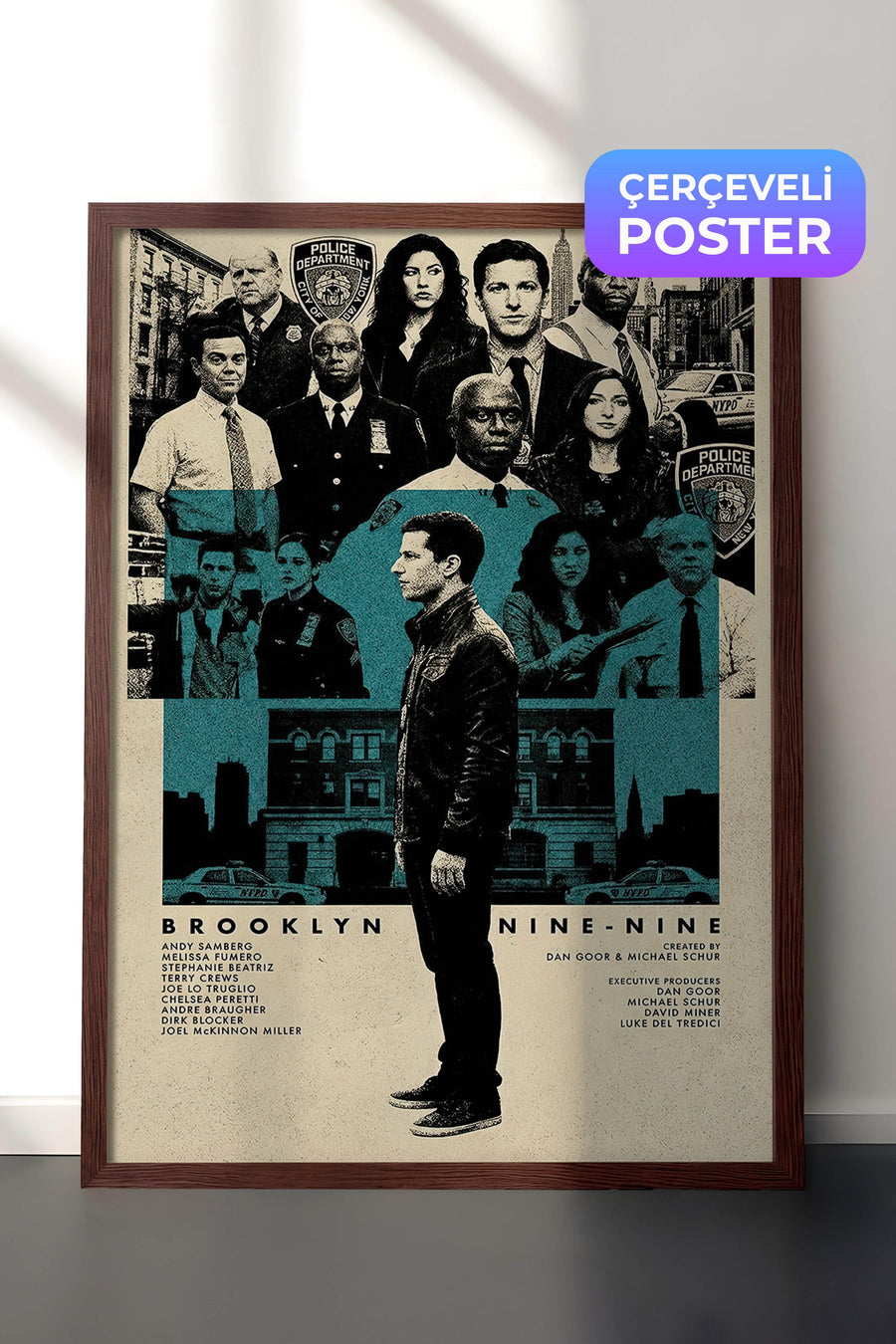 BROOKLYN NINE-NINE Poster – Kahverengi Çerçeveli Tablo
