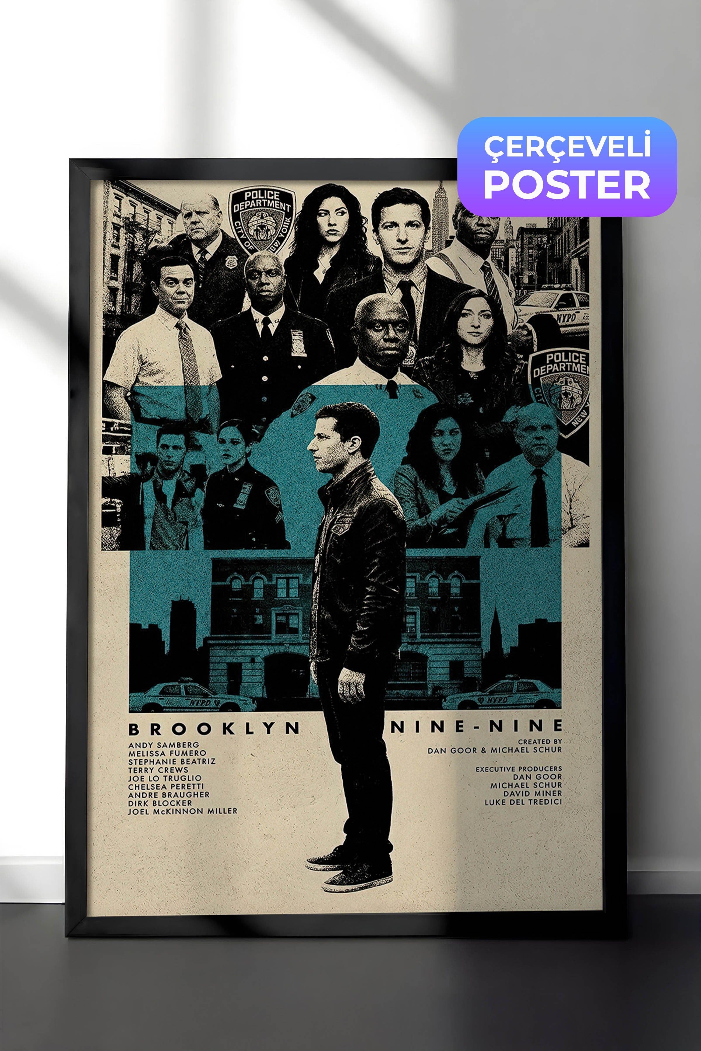 Brooklyn Nine-Nine Siyah Çerçeveli Poster, Sinema ve Dizi Tablo, Film Dizi Afişleri NO:112797