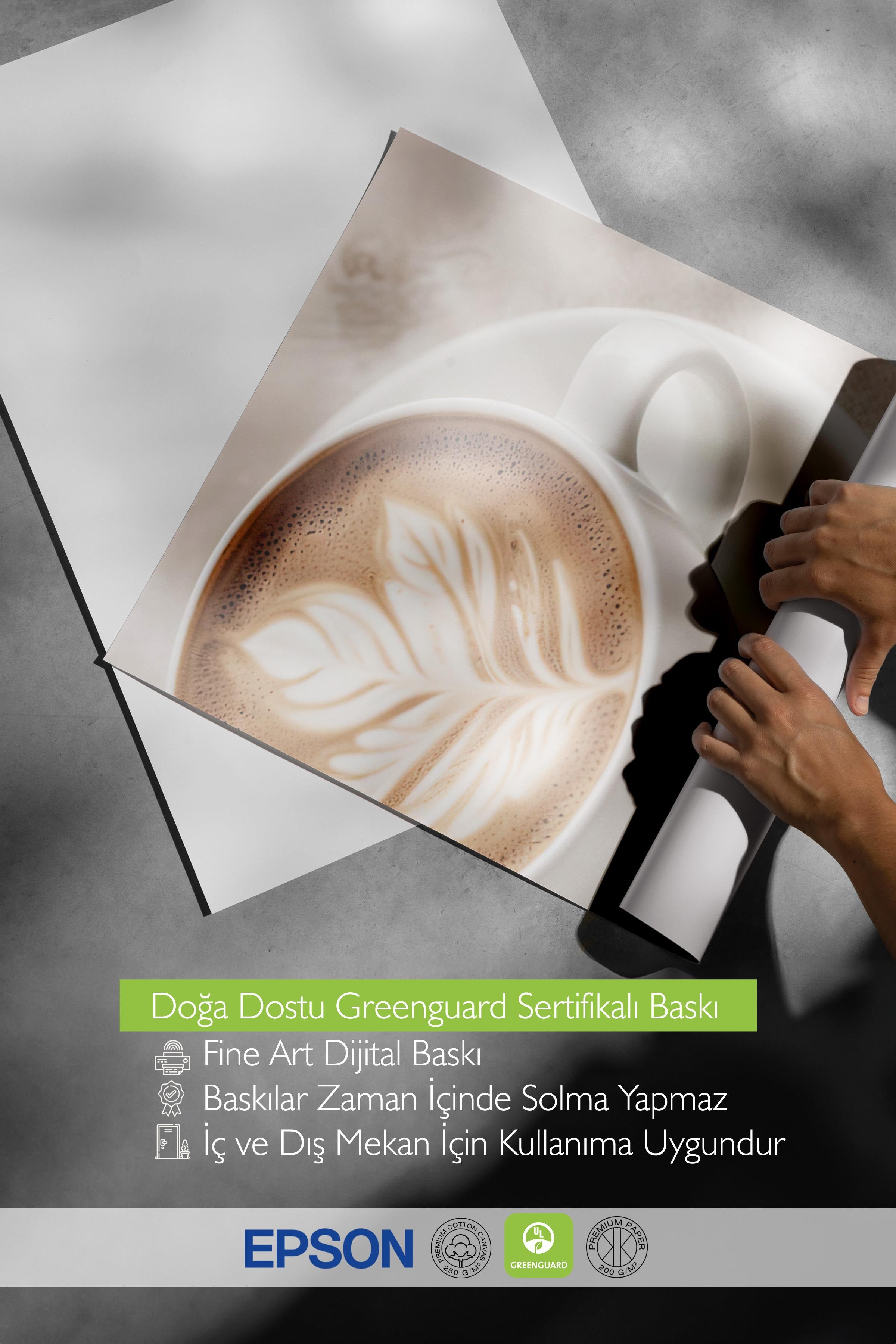 Caffe Latte Poster, Çerçevesiz Duvar Posteri, Dikey Duvar Tablosu Comfort Serisi NO:108403