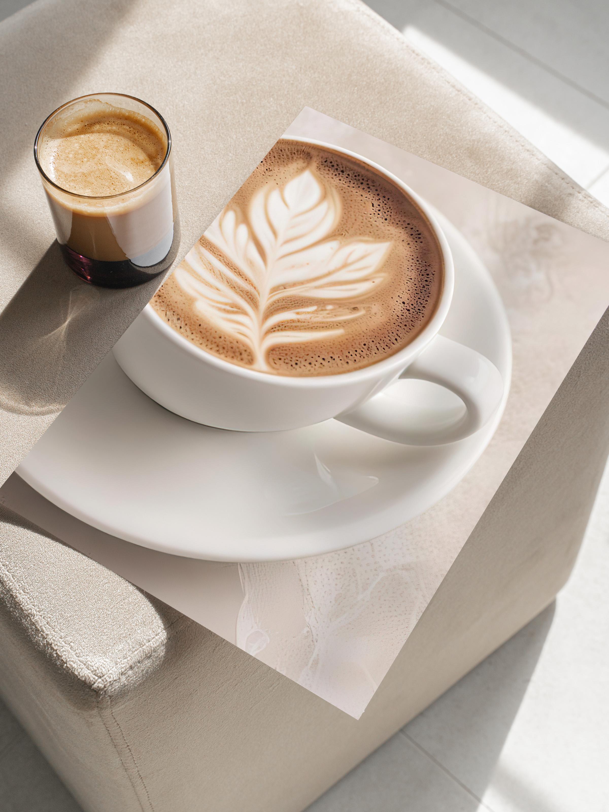 Caffe Latte Poster, Çerçevesiz Duvar Posteri, Dikey Duvar Tablosu Comfort Serisi NO:108403