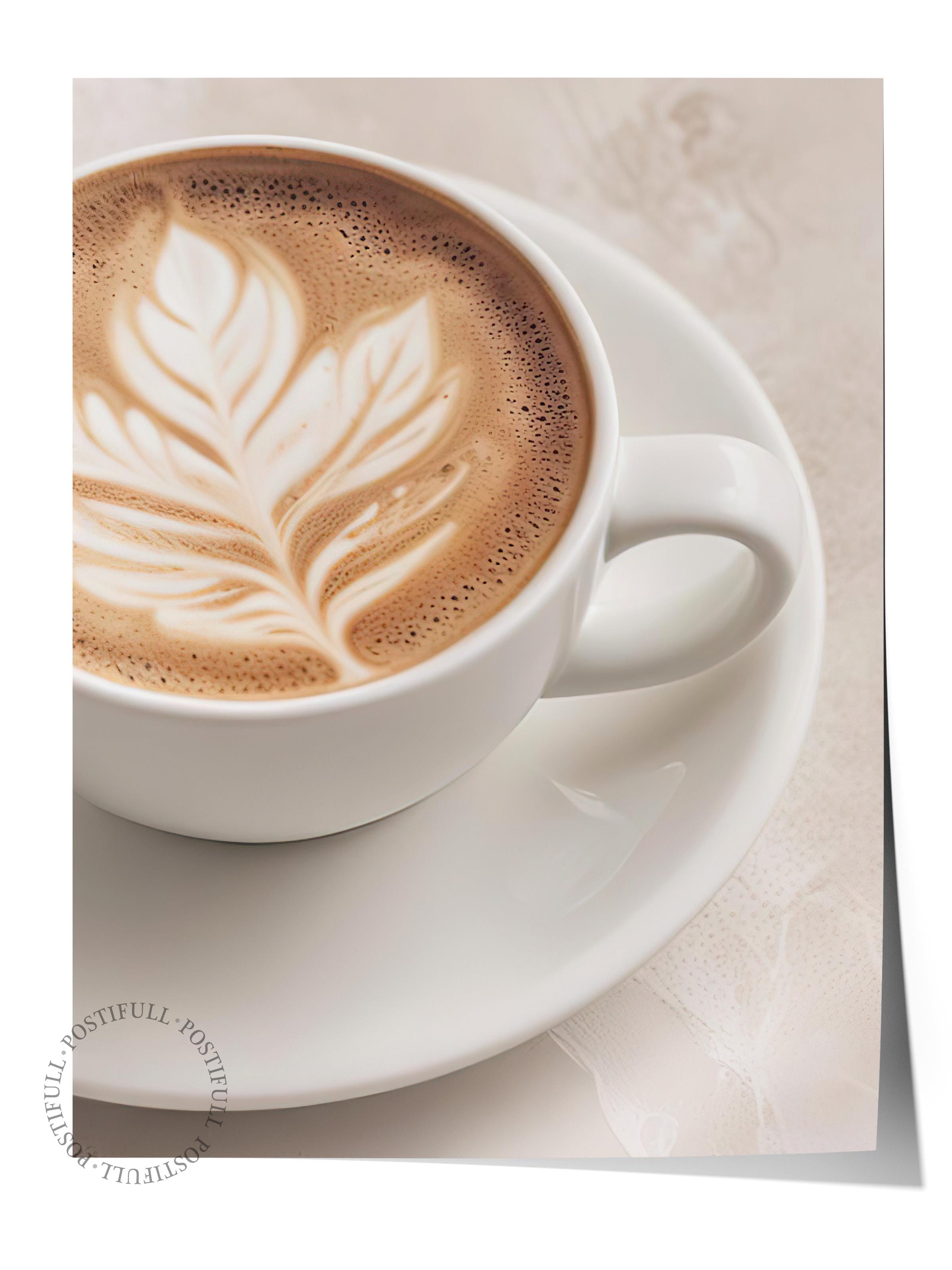Caffe Latte Poster, Çerçevesiz Duvar Posteri, Dikey Duvar Tablosu Comfort Serisi NO:108403