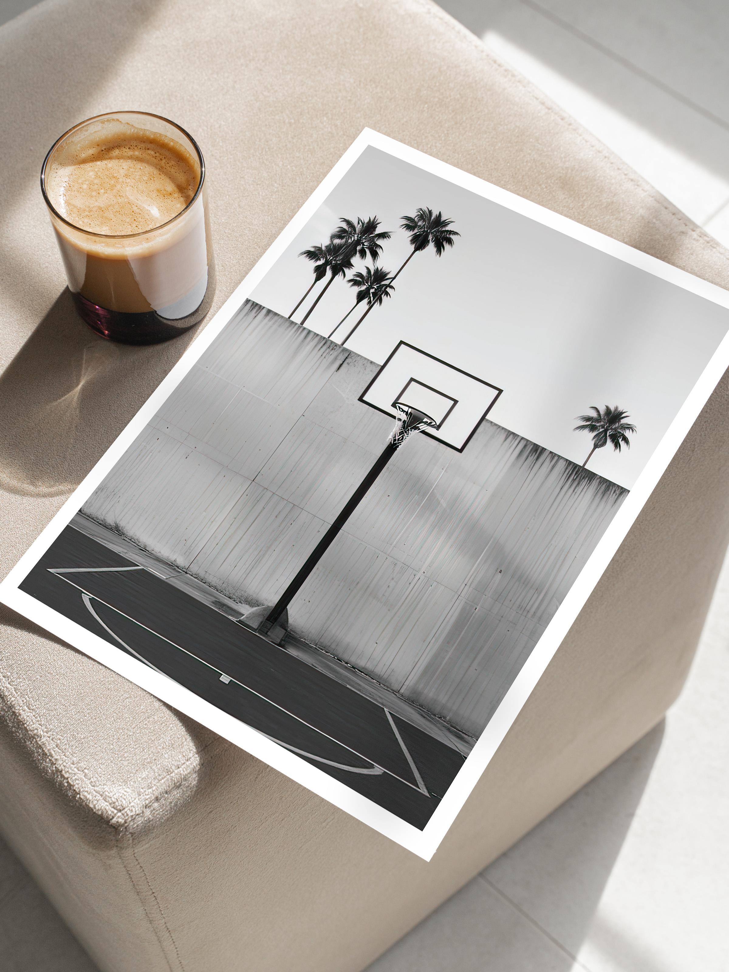 California Basketball Court Poster, Dikey Duvar Tablosu Comfort Serisi NO:108328