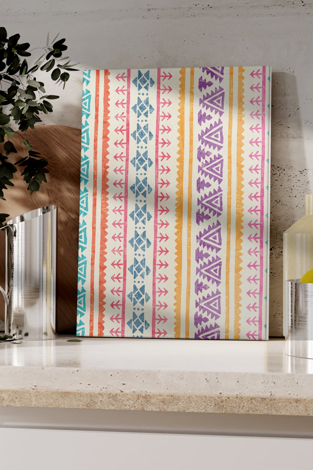 Cam Kesme Tahtası - Boho Temalı - 21*30cm - Doğrama Tahtası - Estetik, Dekoratif Sunum Tahtası