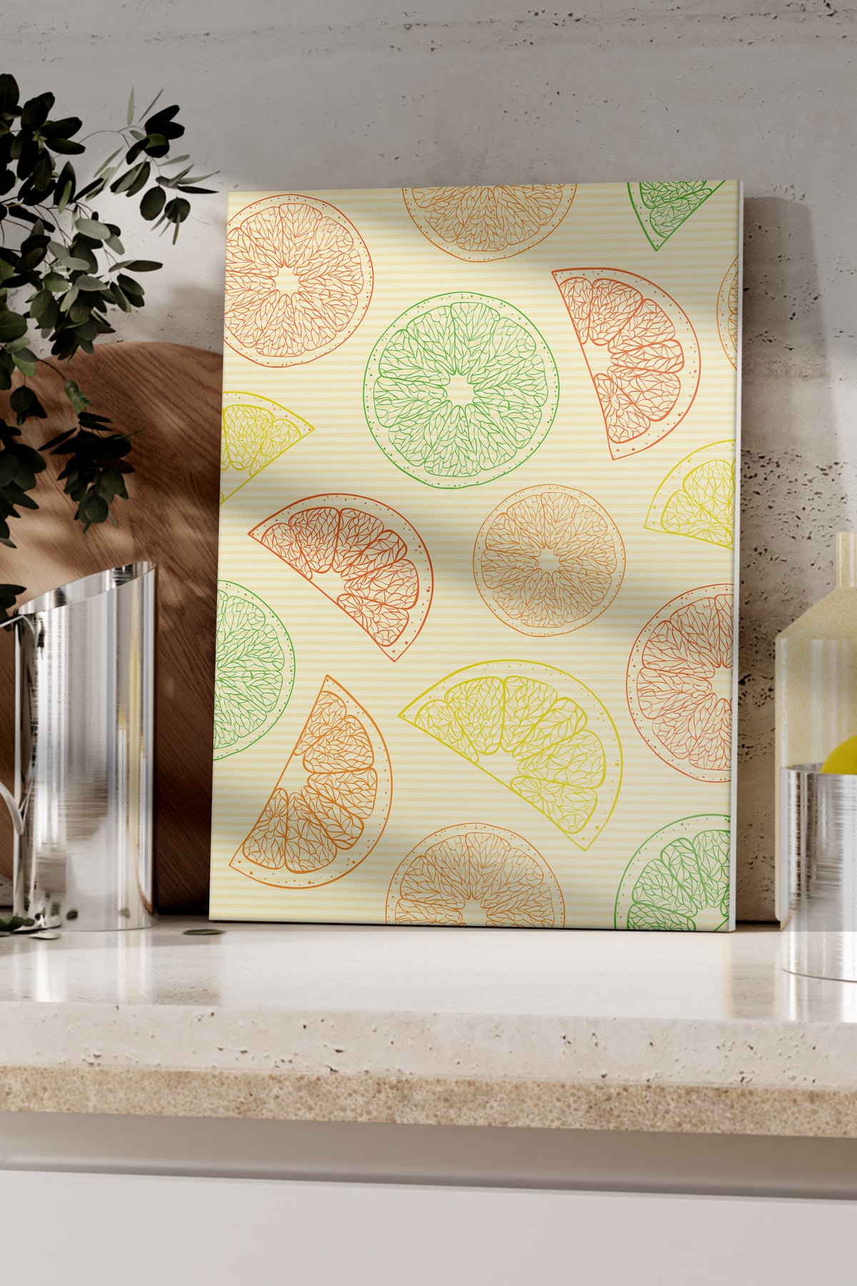 Cam Kesme Tahtası, Kalın Ve Kırılmaz Cam - Limon Temalı - 21*30cm - Doğrama Tahtası, Mutfak Dekoru