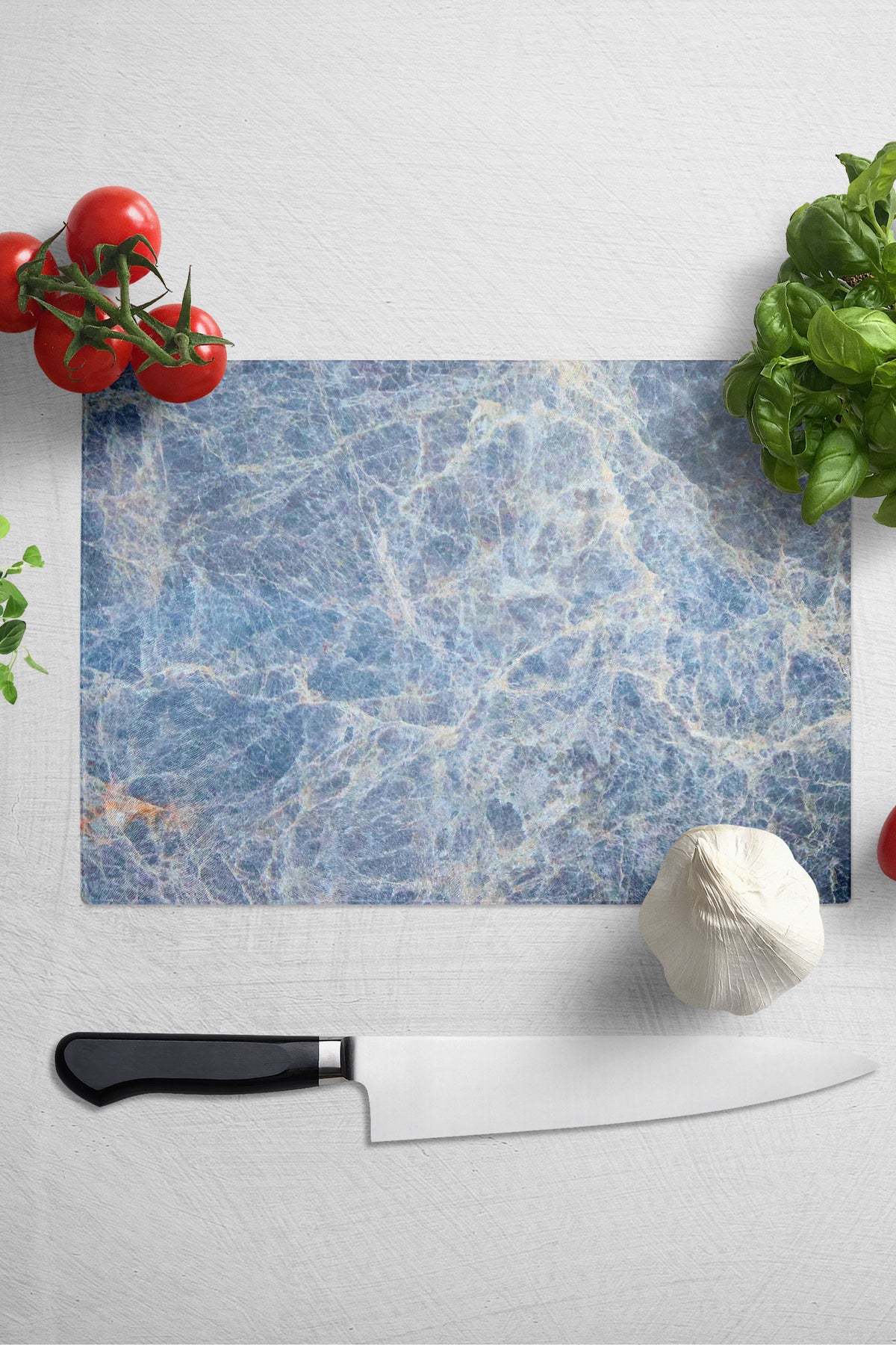 Cam Kesme Tahtası, Kalın Ve Kırılmaz Cam - Mermer Temalı - 21*30cm, Doğrama Tahtası, Mutfak Dekoru