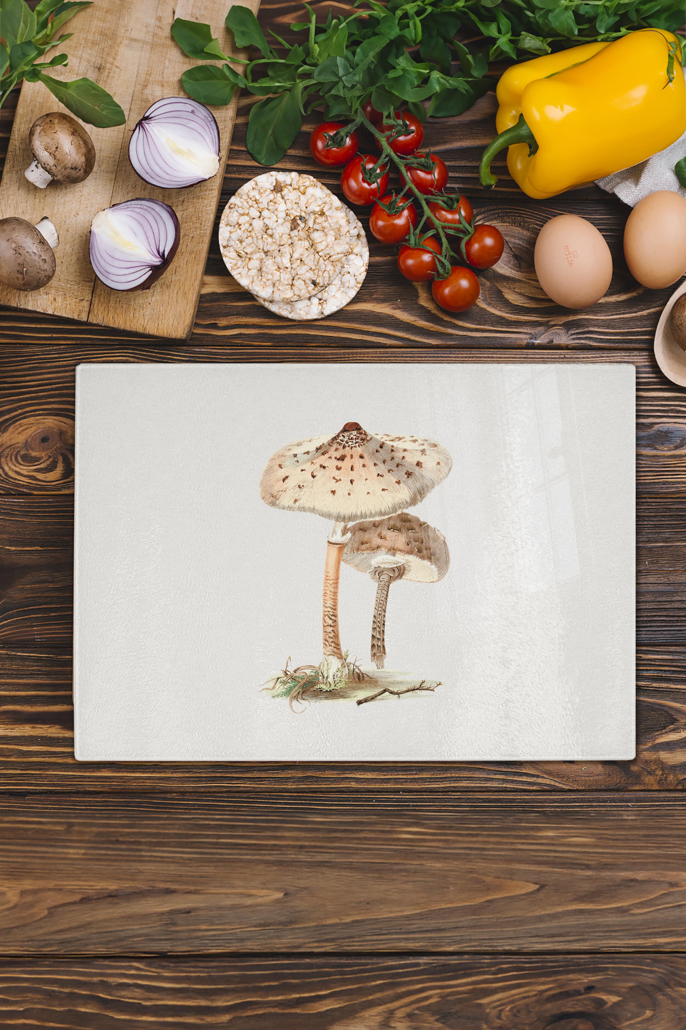 Cam Kesme Tahtası, Kalın Ve Kırılmaz Cam - Vintage Mantar - 21*30cm, Doğrama Tahtası, Mutfak Dekoru