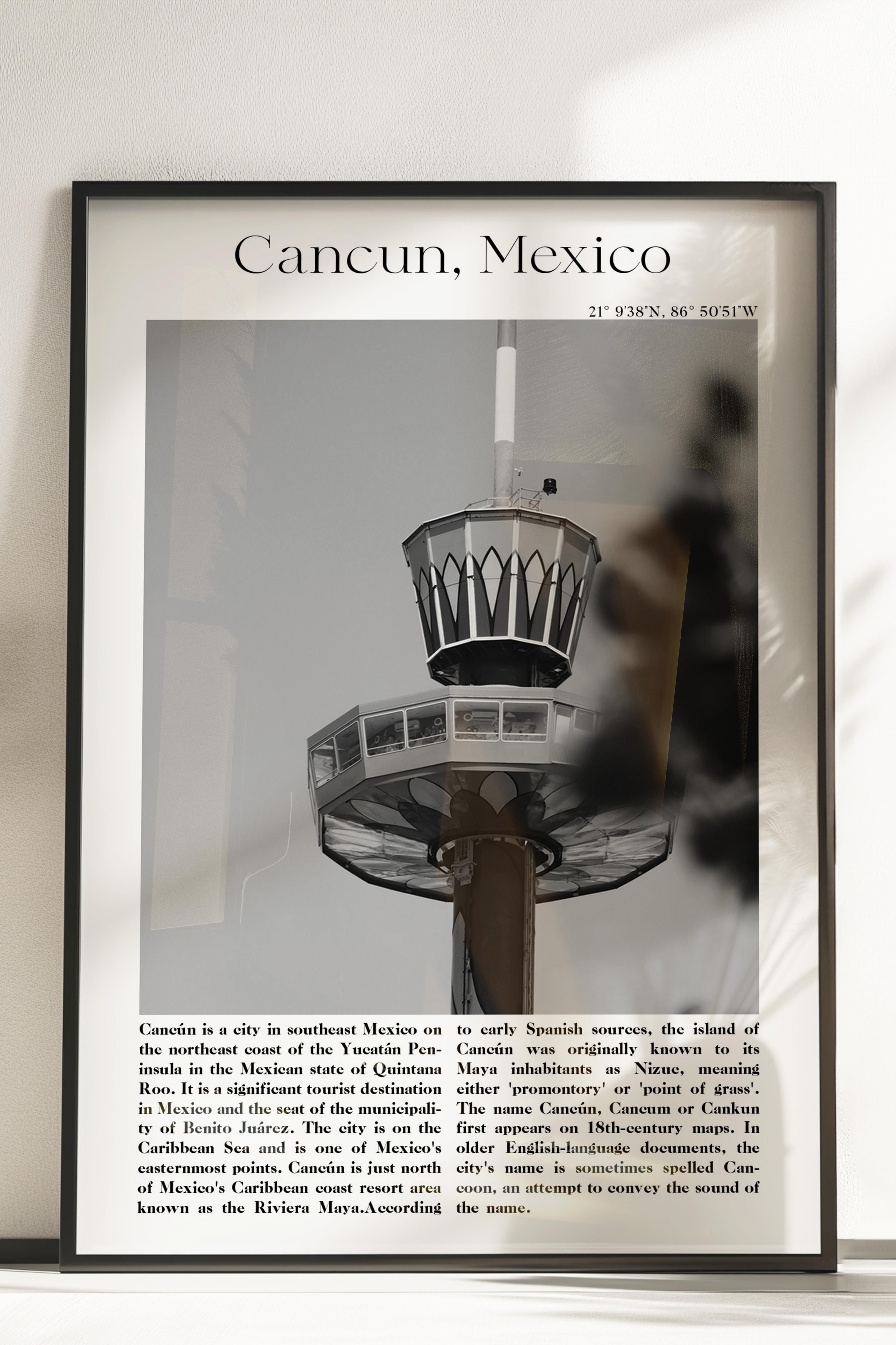 Cancun - Meksika, Şehir Temalı Poster, Çerçevesiz Duvar Posteri, NO:30009