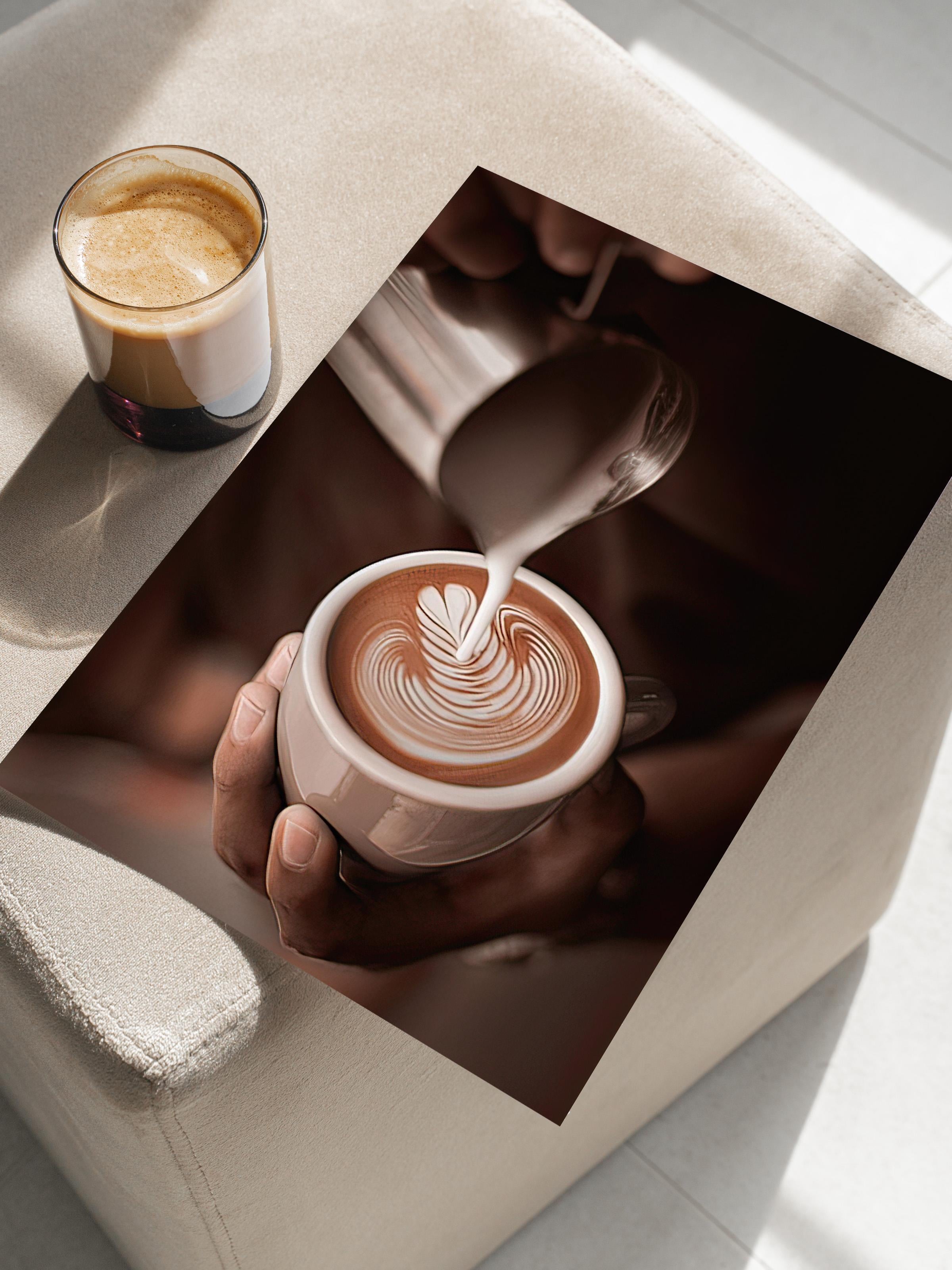 Cappuccino Art Poster, Çerçevesiz Duvar Posteri, Dikey Duvar Tablosu Comfort Serisi NO:108405