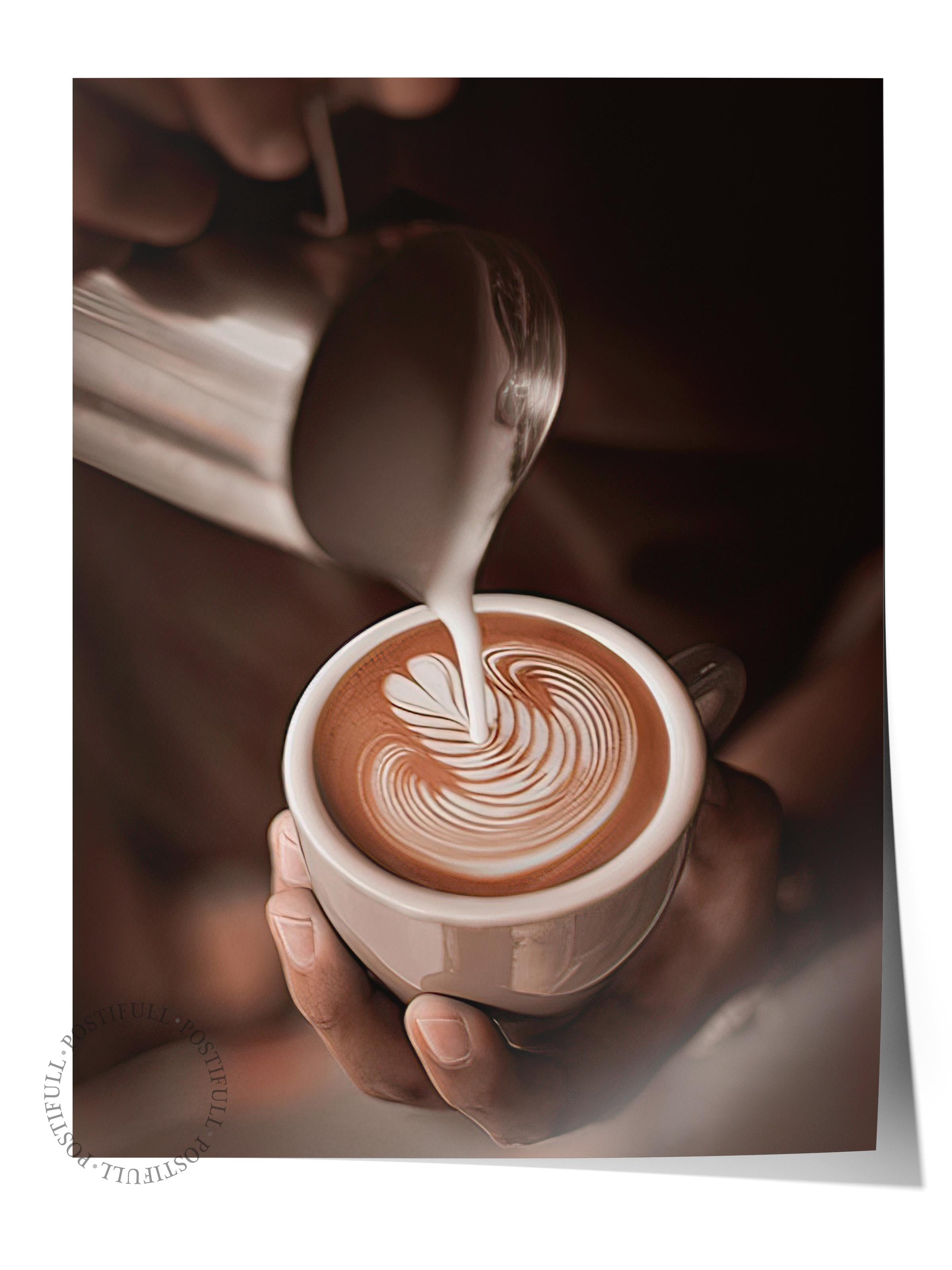 Cappuccino Art Poster, Çerçevesiz Duvar Posteri, Dikey Duvar Tablosu Comfort Serisi NO:108405
