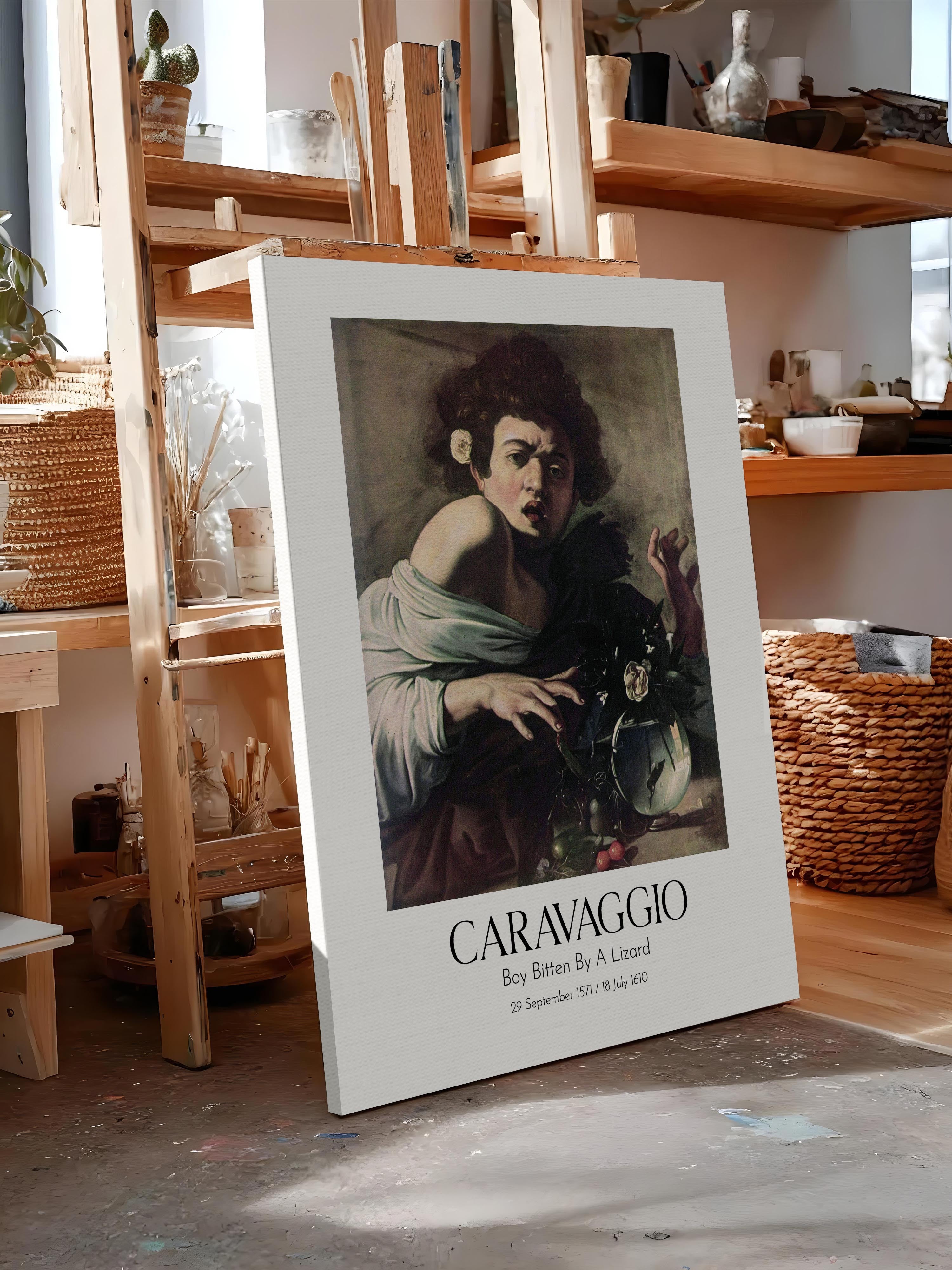Caravaggio - Boy Bitten By A Lizard, Kanvas Tablo, Sanat Serisi NO:111628